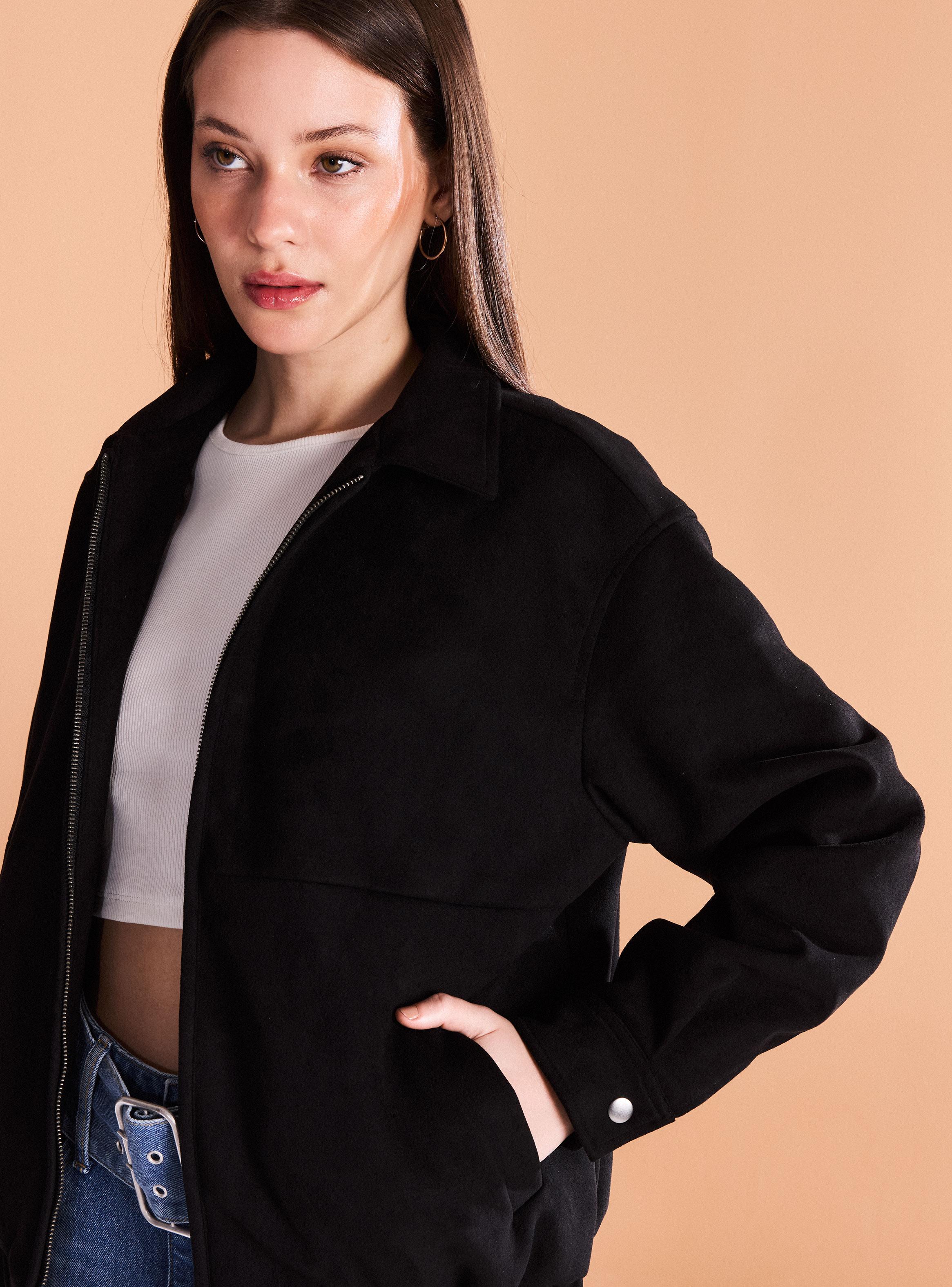 Chaqueta Bomber Look Gamuza-2