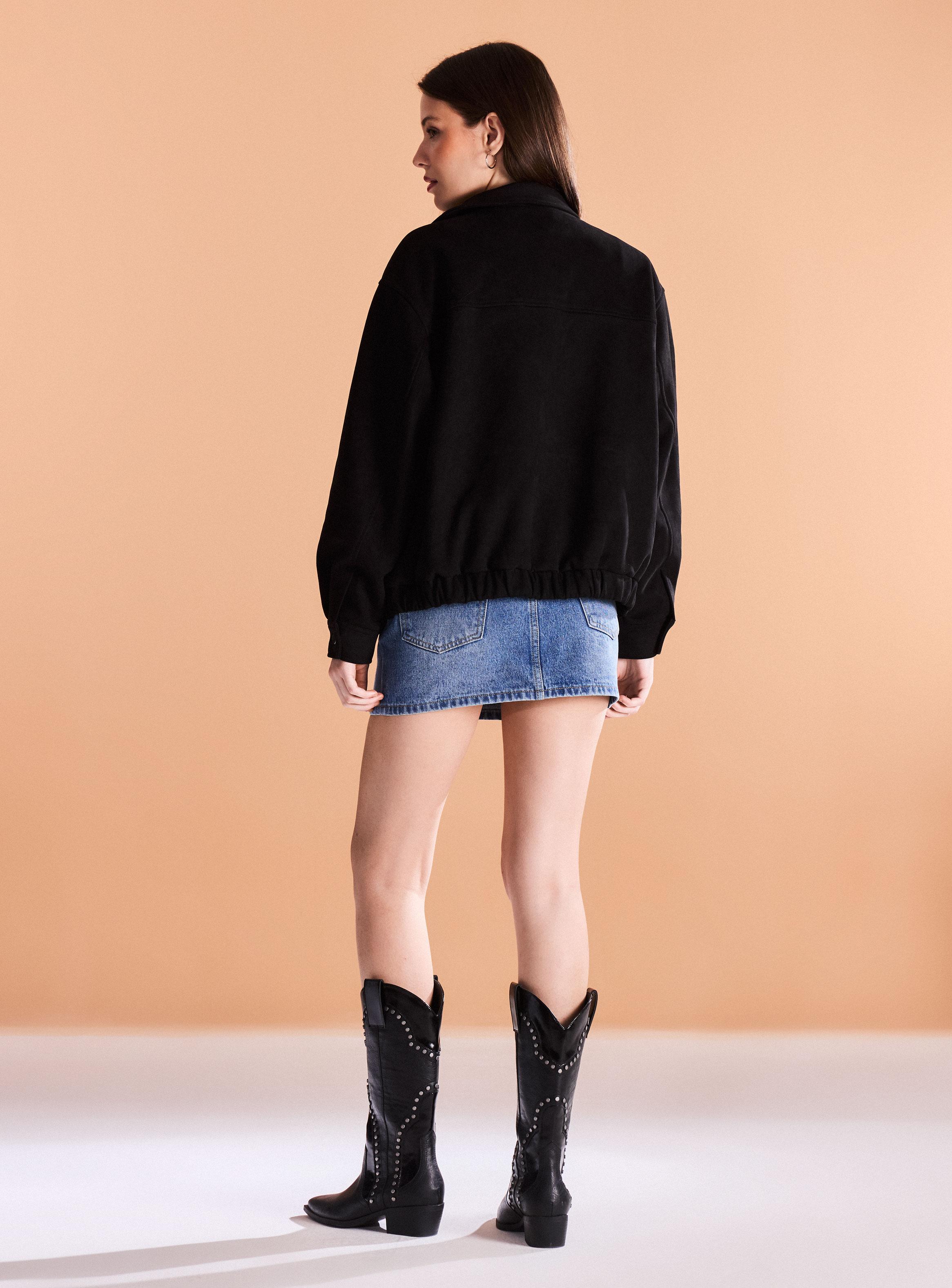 Chaqueta Bomber Look Gamuza-5