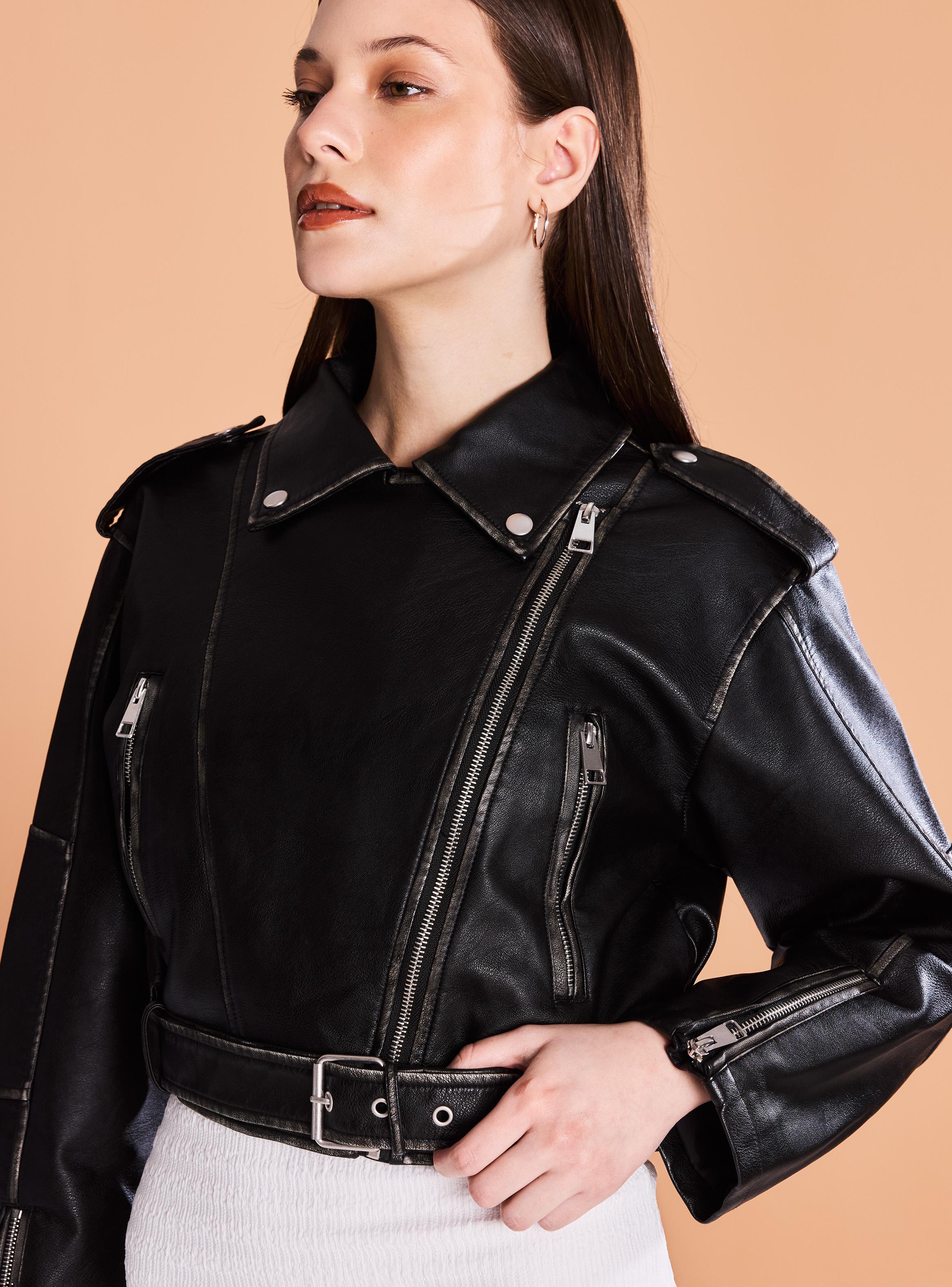 Chaqueta Biker Crop Lavada-2