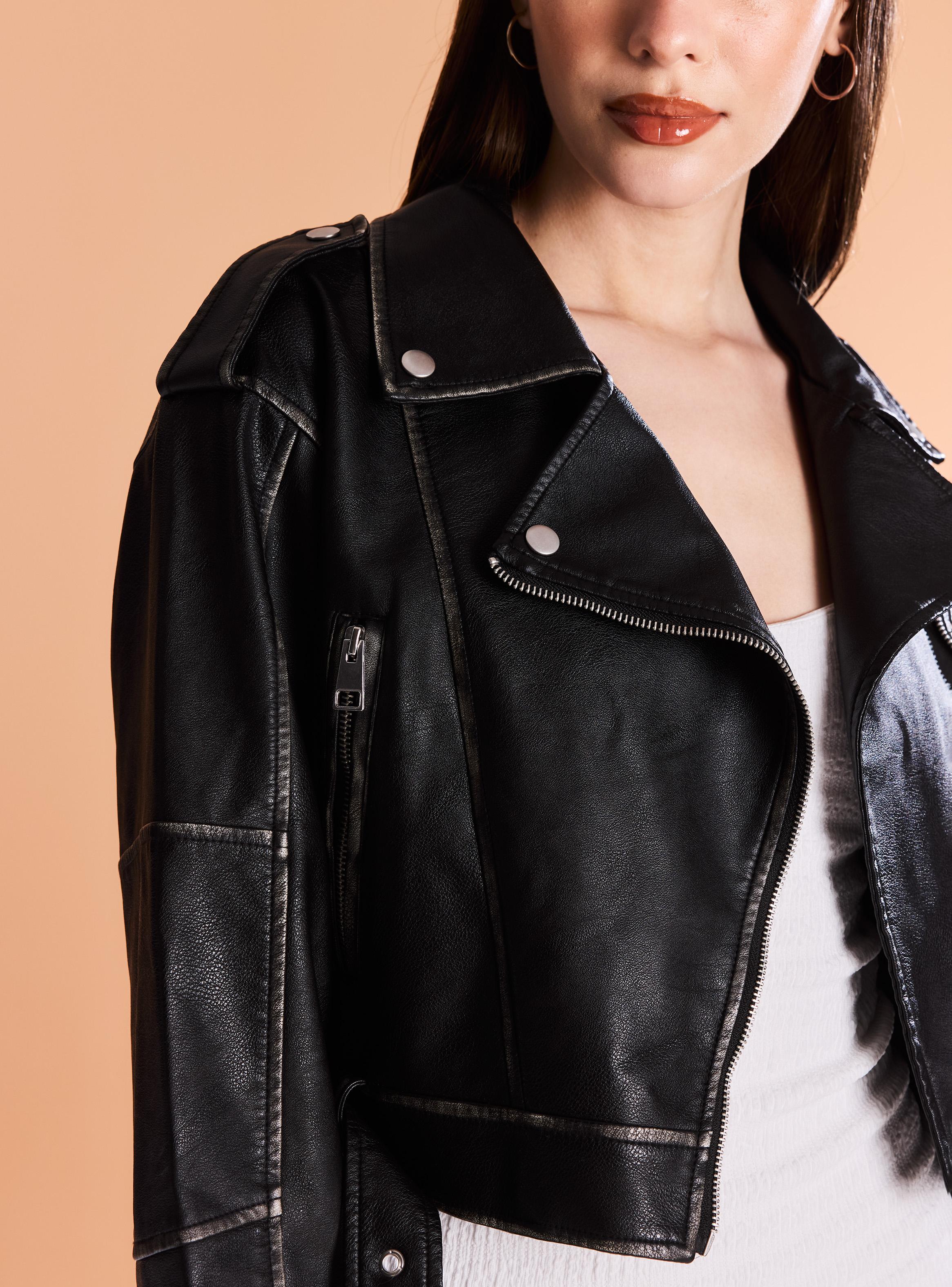 Chaqueta Biker Crop Lavada-3