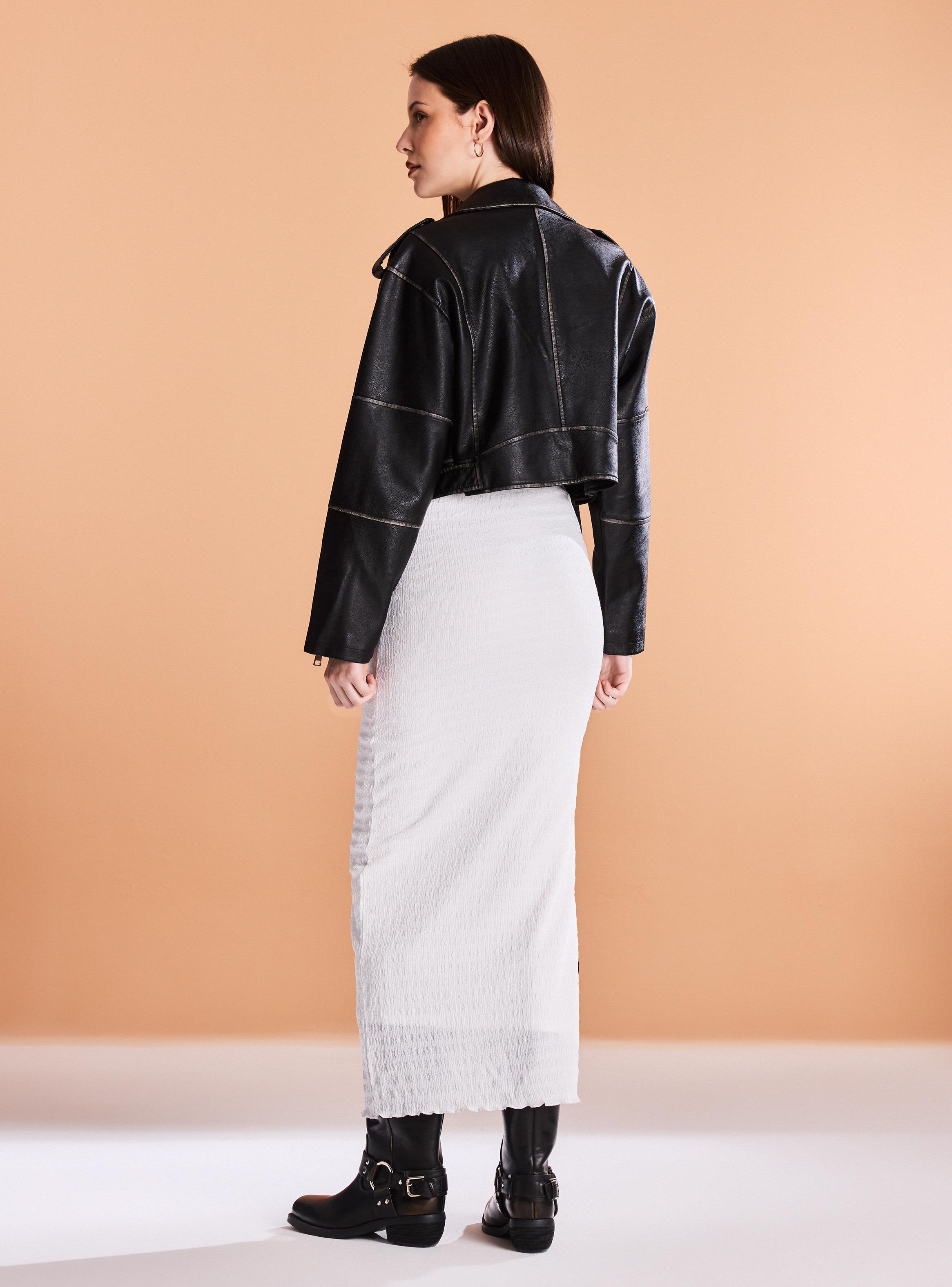 Chaqueta Biker Crop Lavada-5
