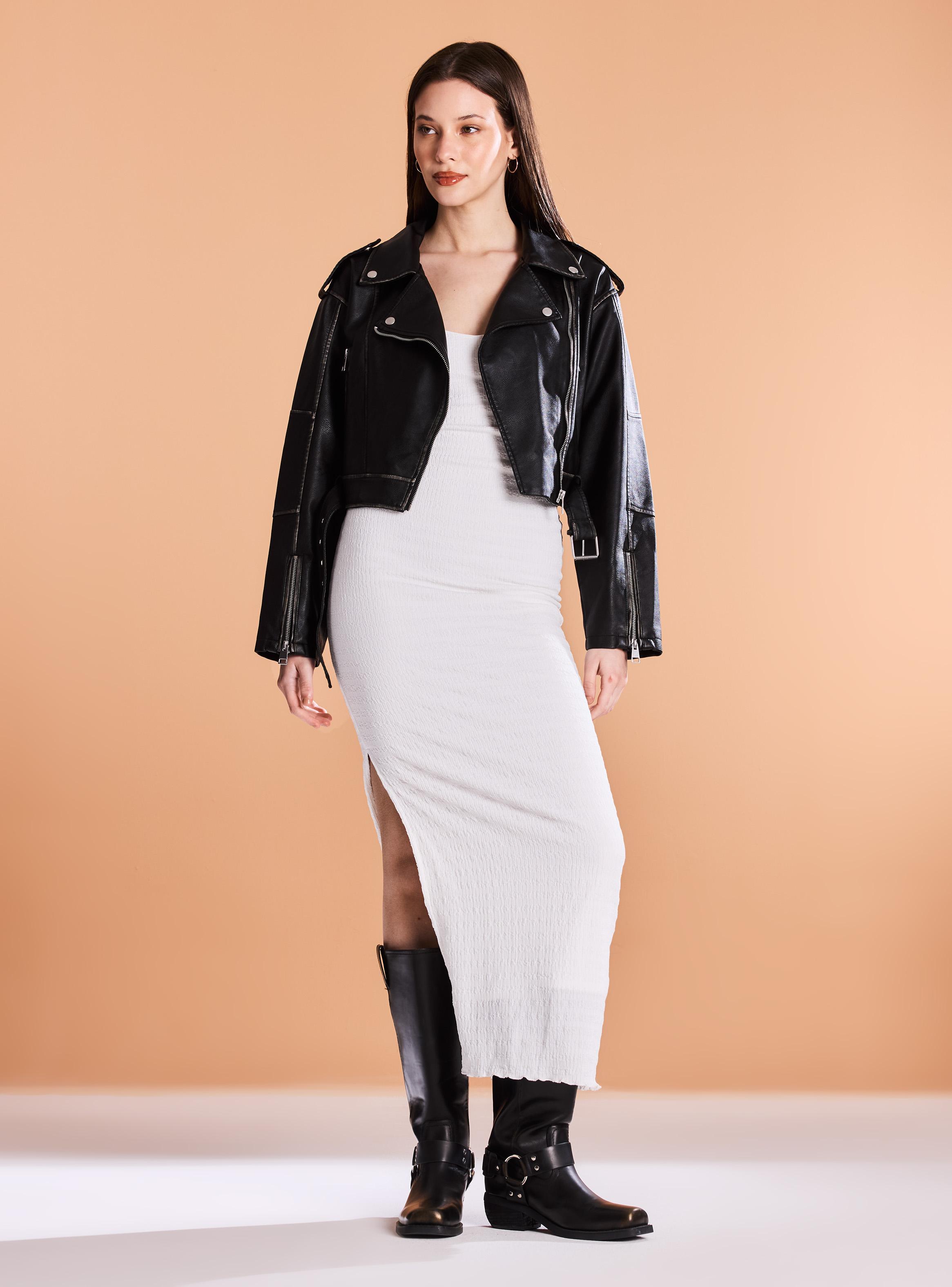 Chaqueta Biker Crop Lavada-4