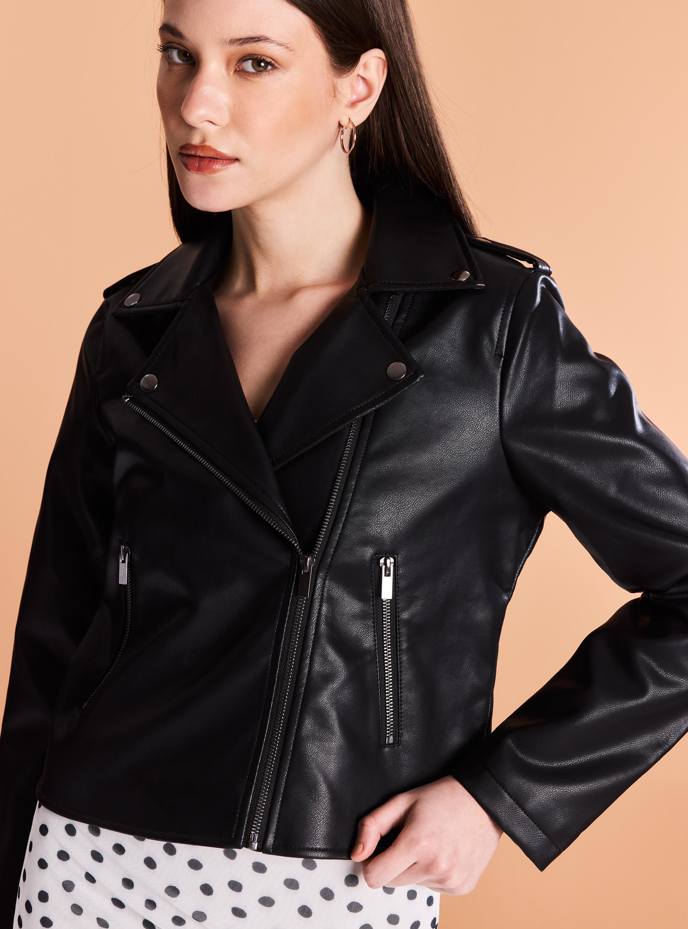 Chaqueta Biker Pu con Cierre Metálico-3
