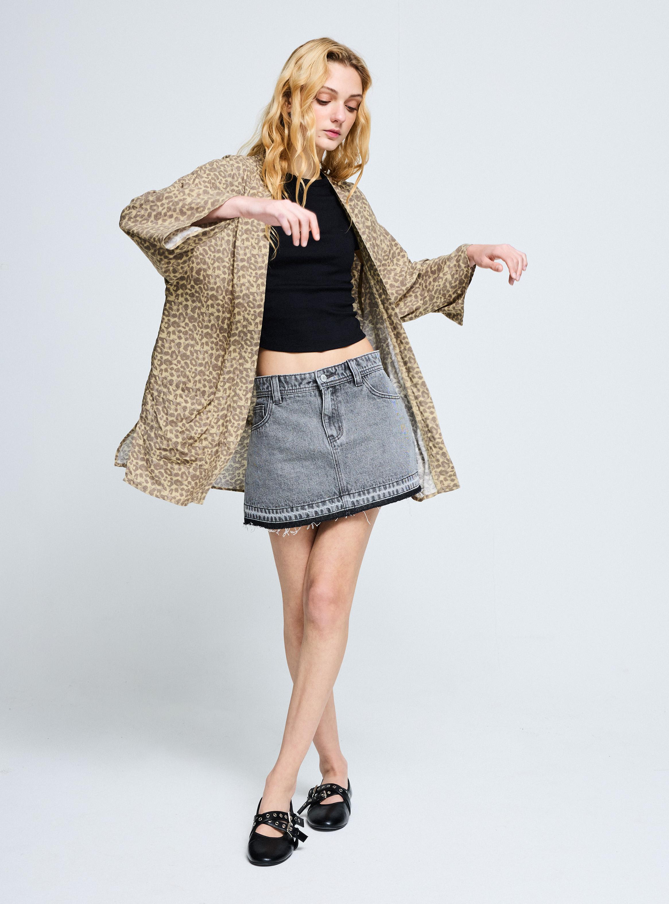 Blusa Tipo Kimono Abierto con Manga 3/4-4