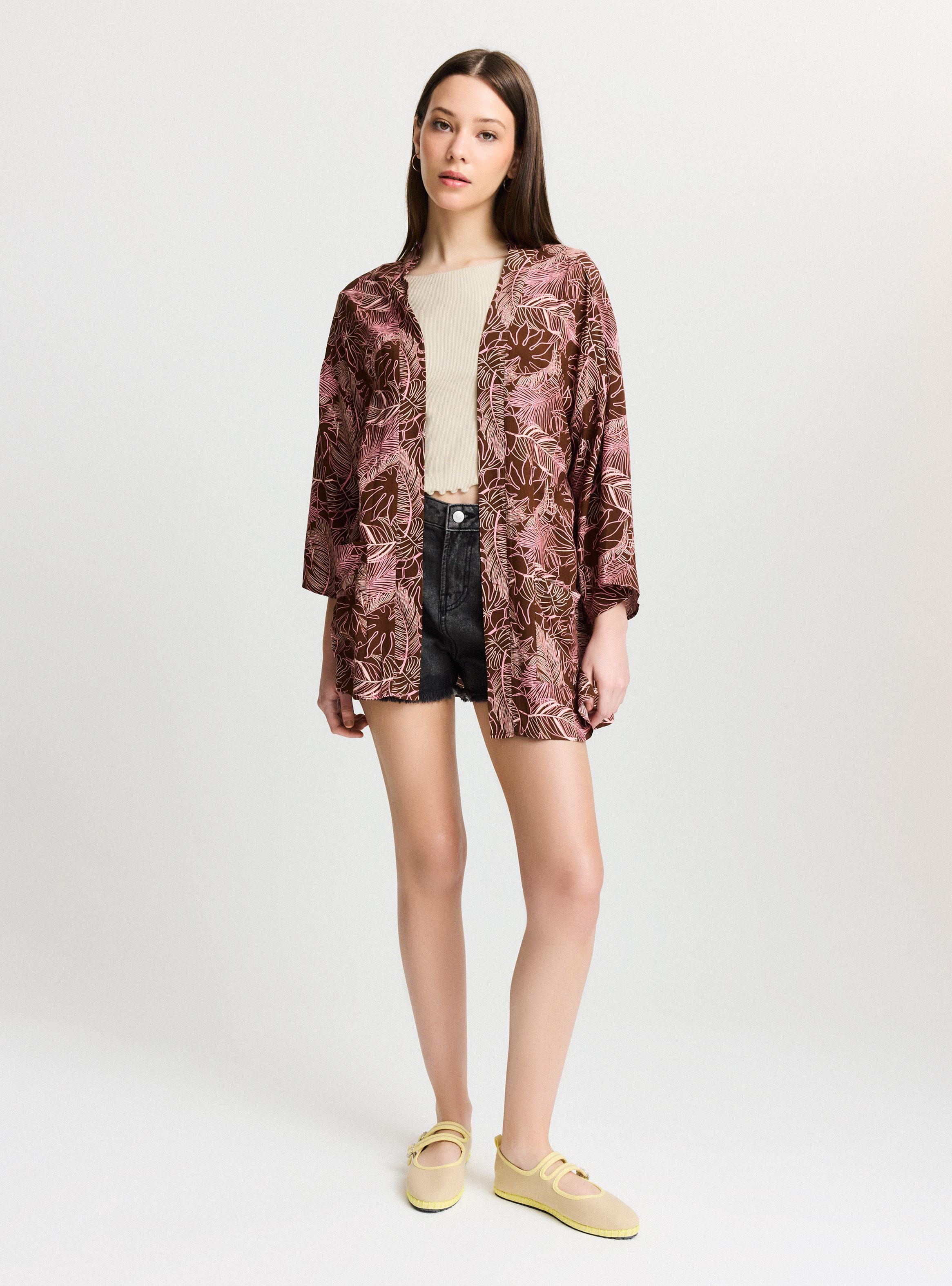 Blusa Tipo Kimono Abierto con Manga 3/4-4