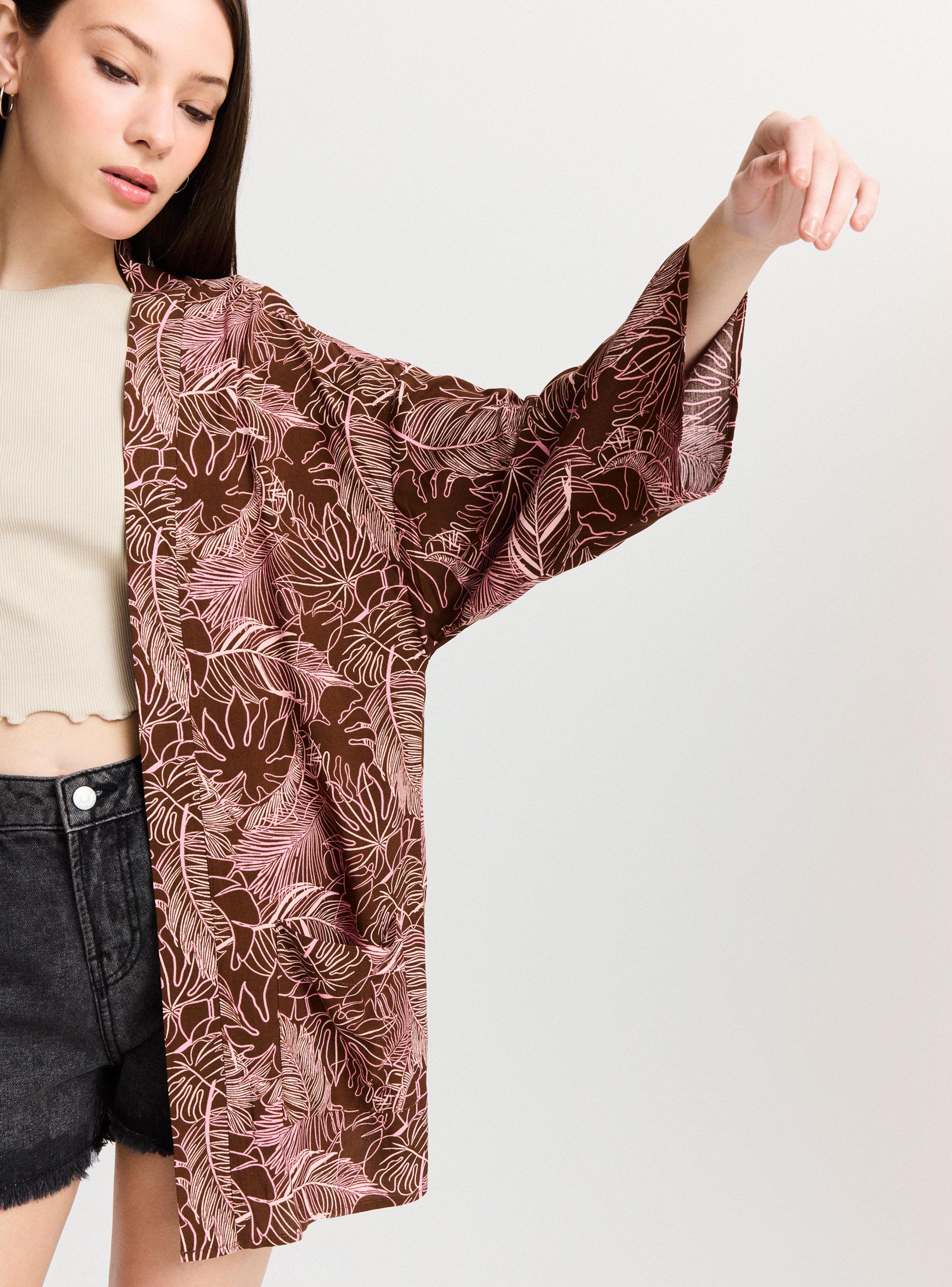 Blusa Tipo Kimono Abierto con Manga 3/4-3