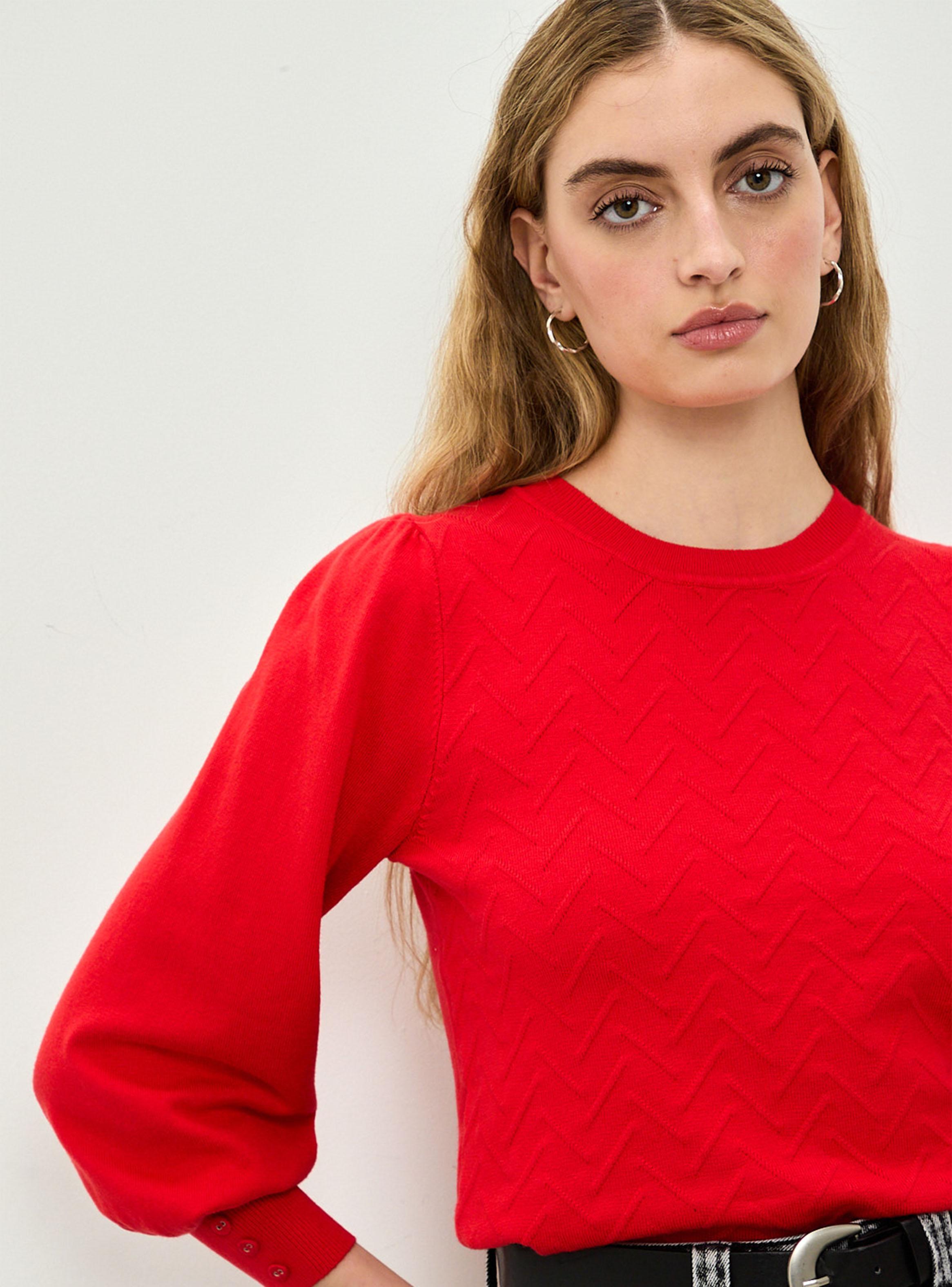Sweater Liso Detalle Botón Puño-3