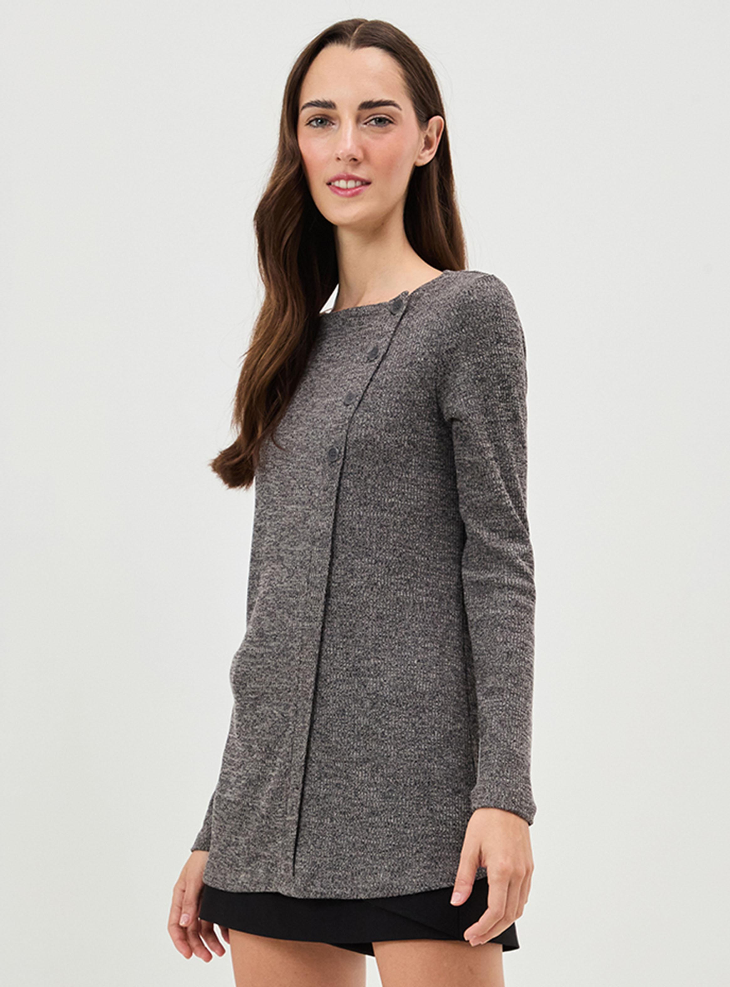 Polera Lisa Manga Larga con Botón Cruce-2