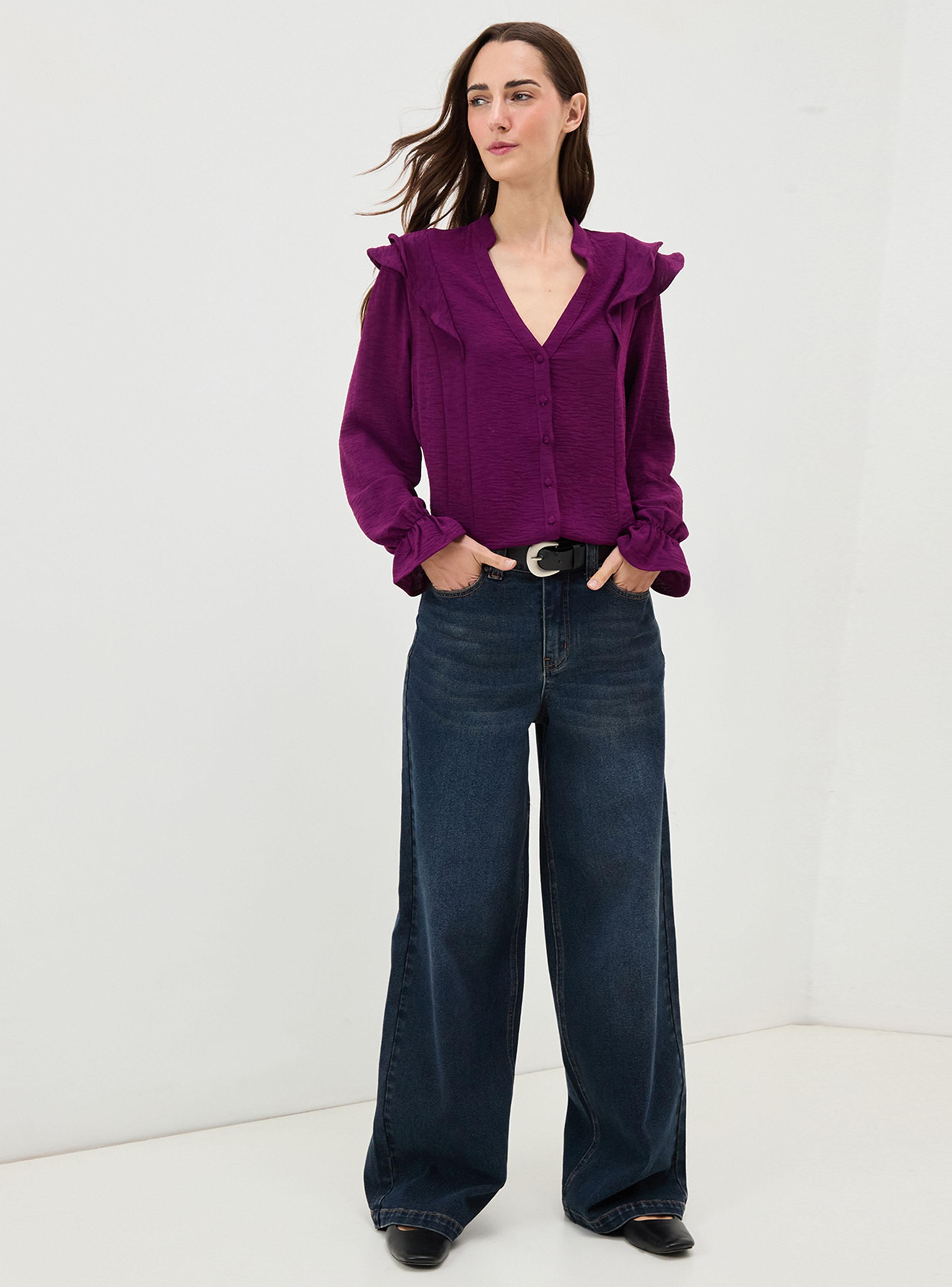 Blusa Lisa Detalle Vuelos Color-3