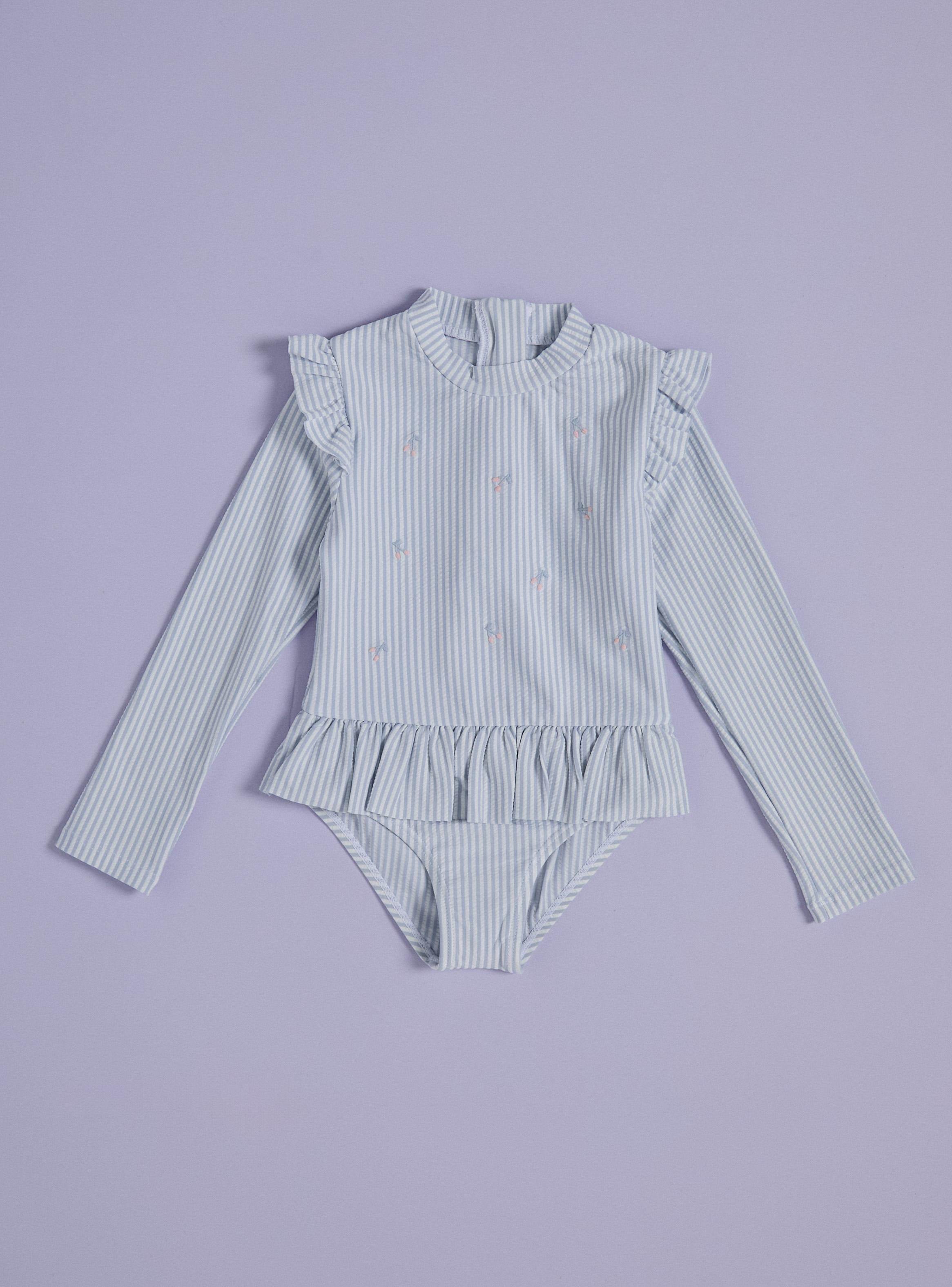 Traje de Baño Tipo Enterito con Diseño Rayas Niña-0