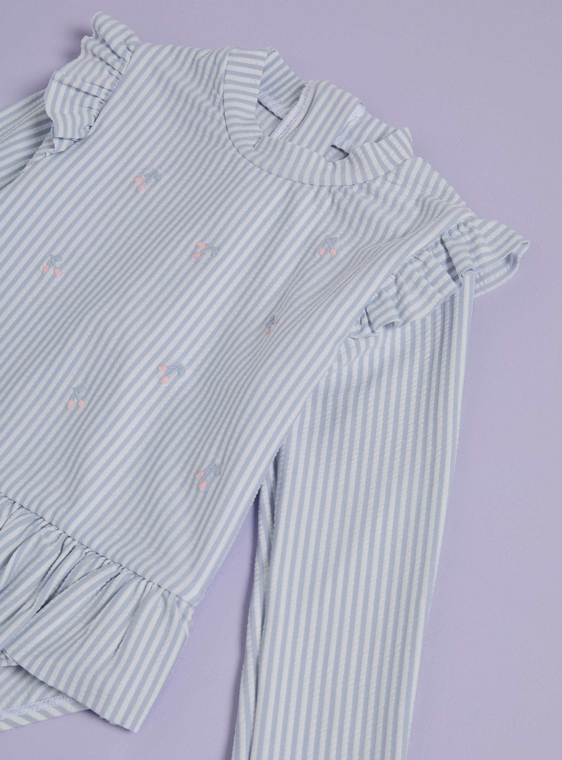 Traje de Baño Tipo Enterito con Diseño Rayas Niña-2