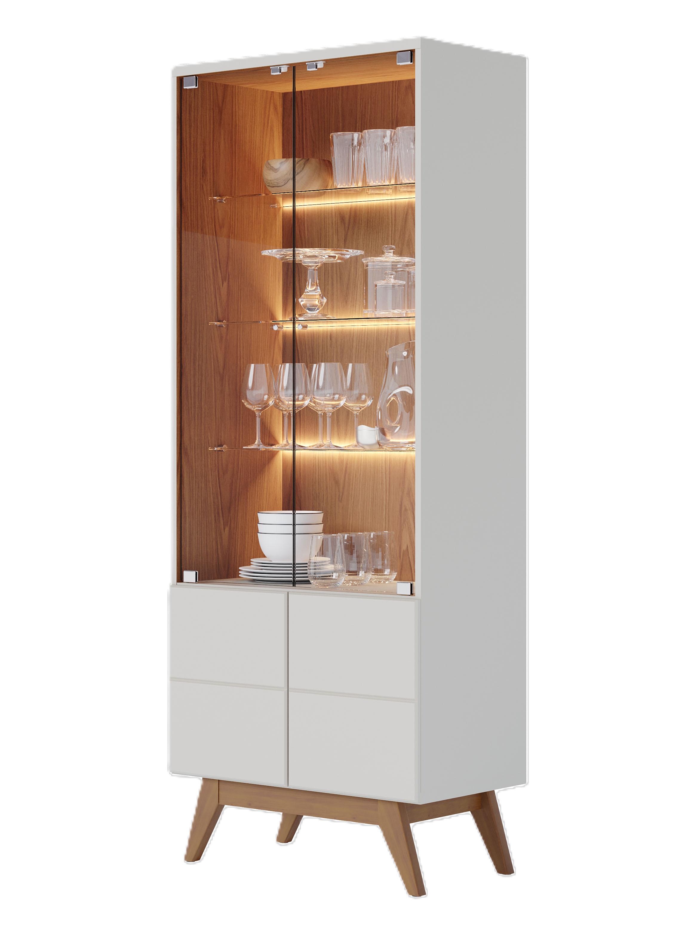 Vitrina Noronha 4 Puertas Blanco 182 cm-2
