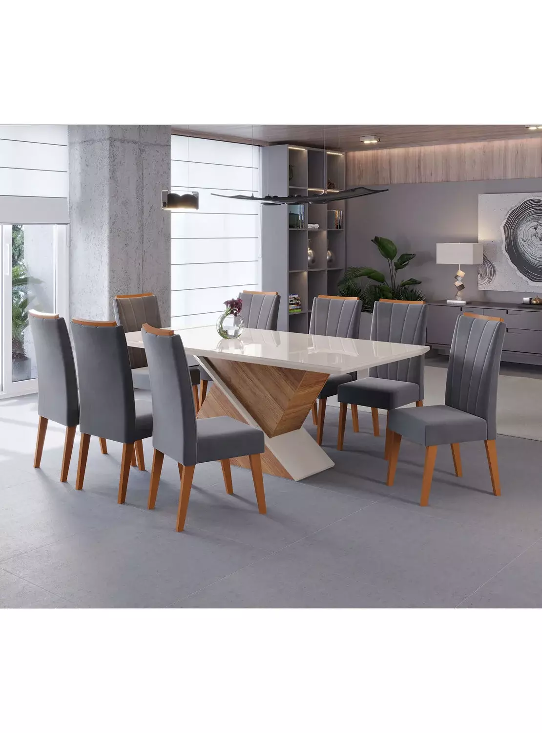 Juego de Comedor Glamour + 8 Sillas-4