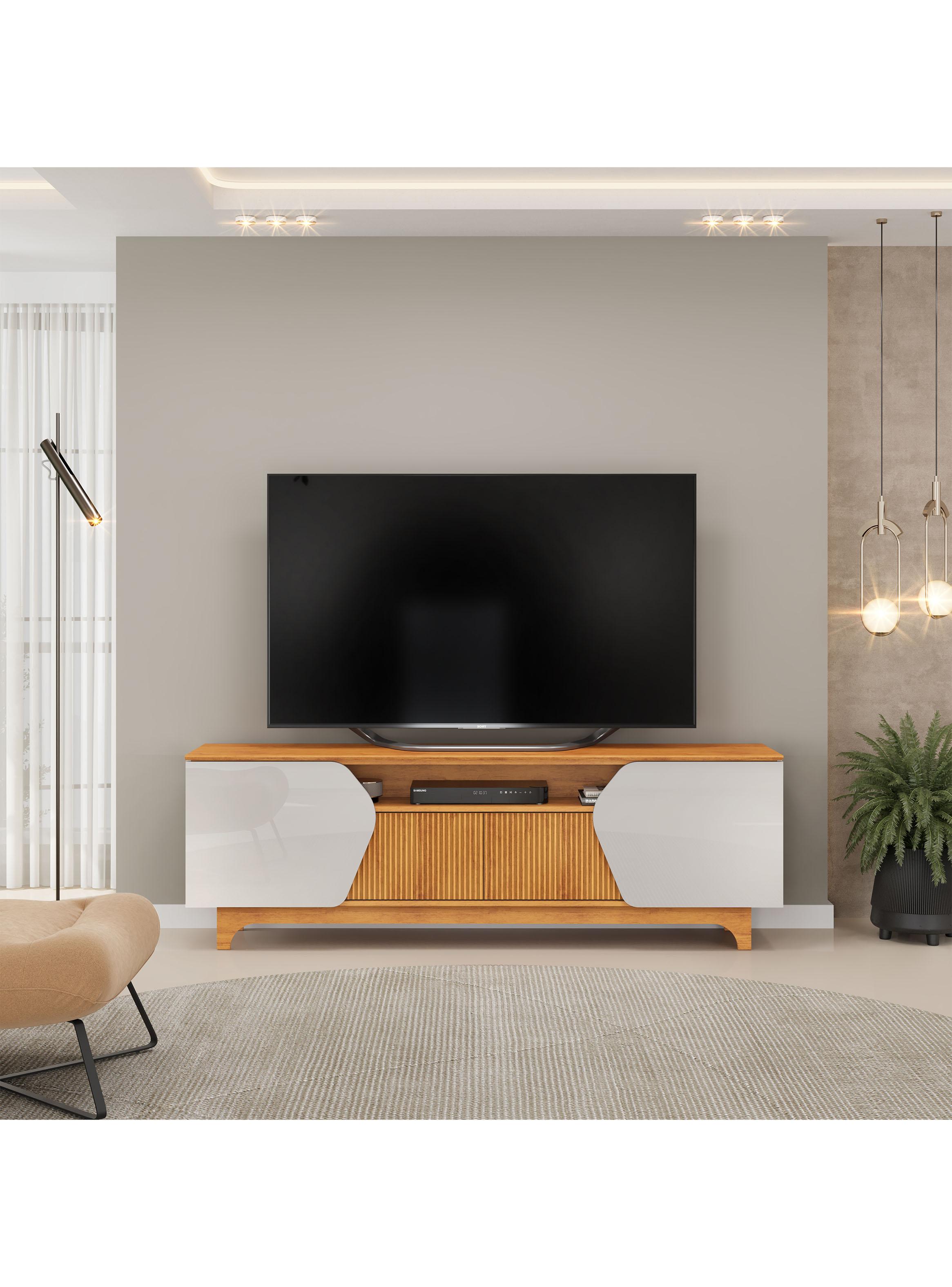 Rack TV 75" 4 Puertas Café Oscuro-4