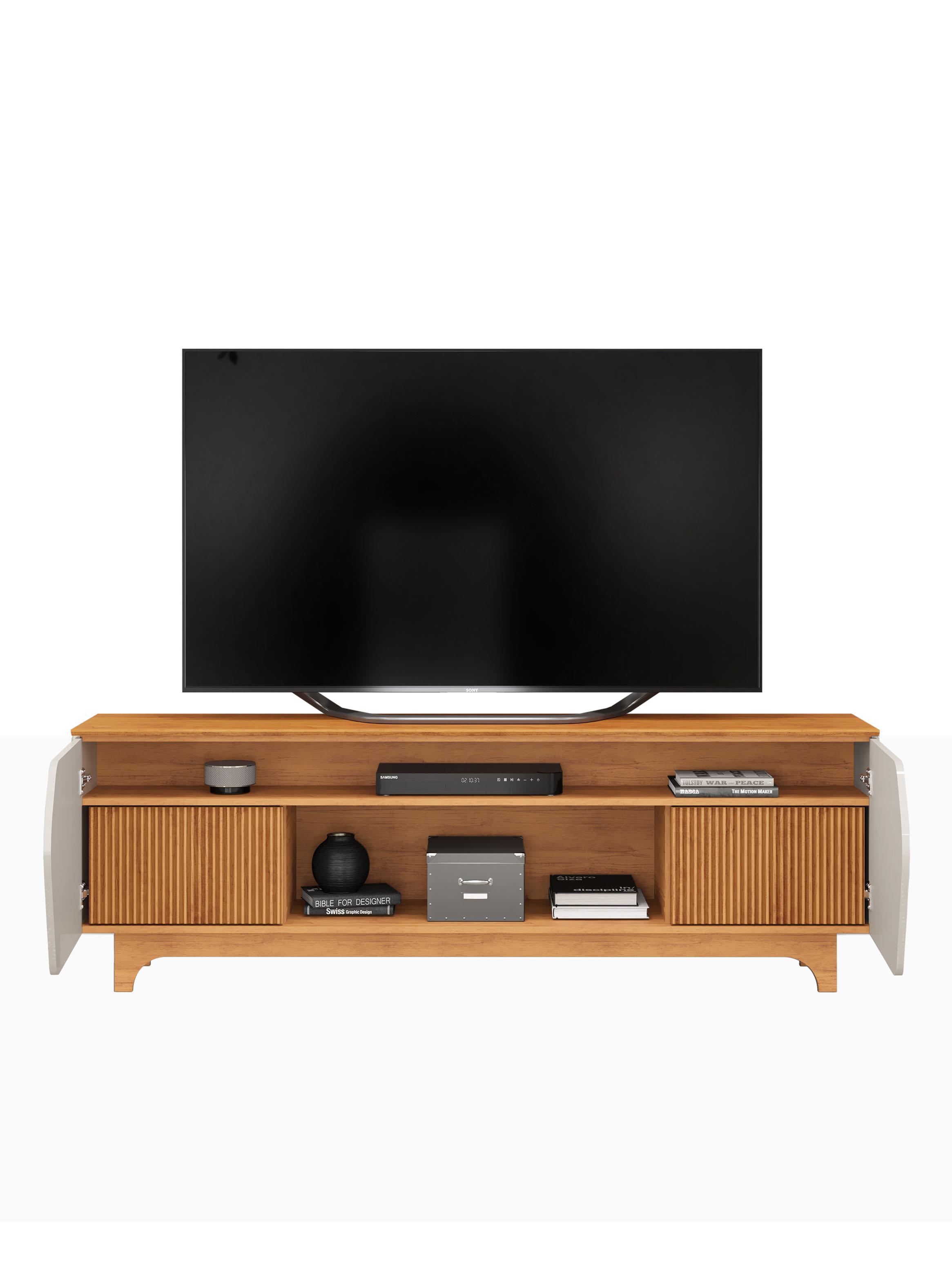 Rack TV 75" 4 Puertas Café Oscuro-2