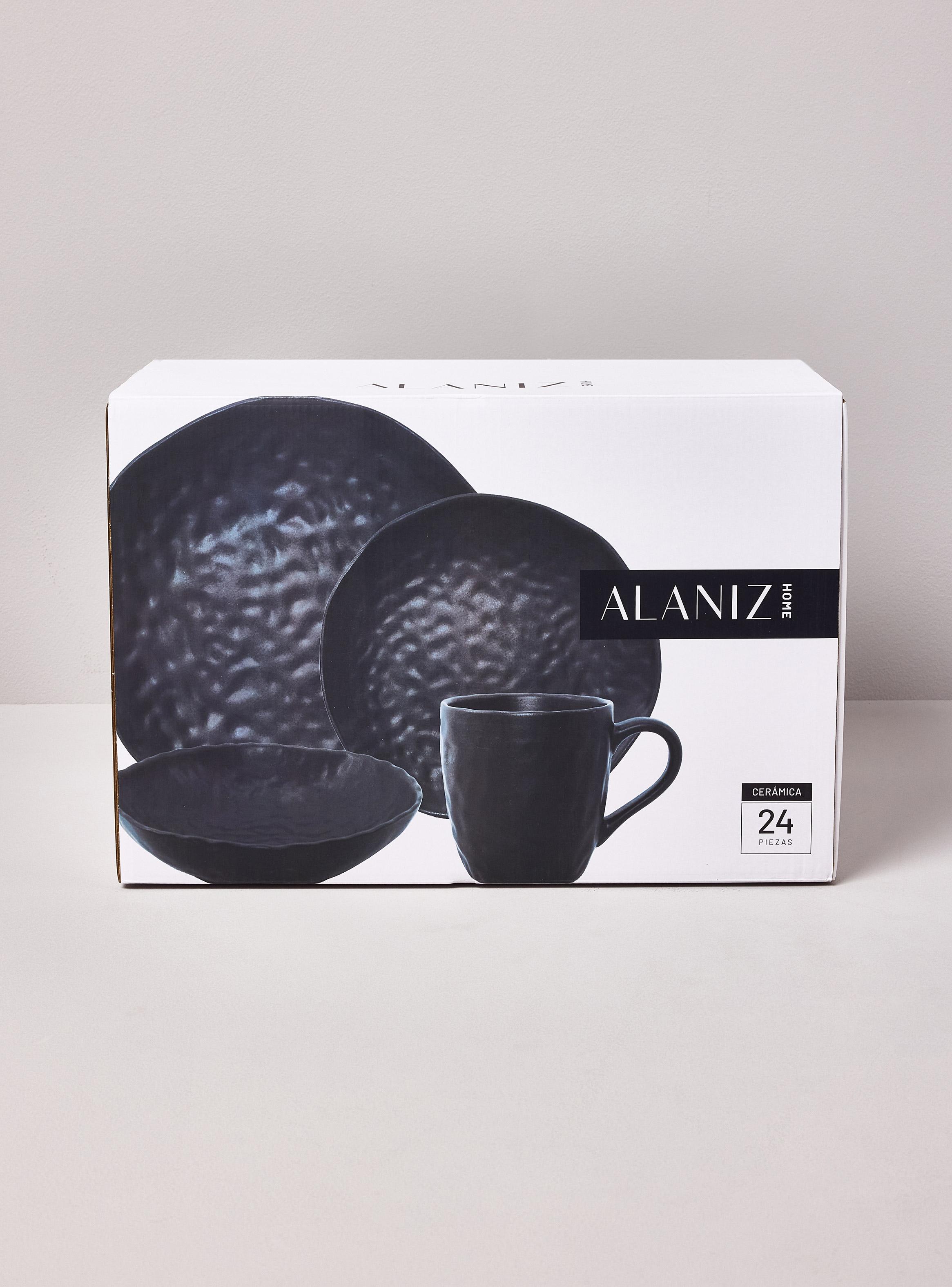 Set de Loza 24 Piezas Arcilla Negra-3