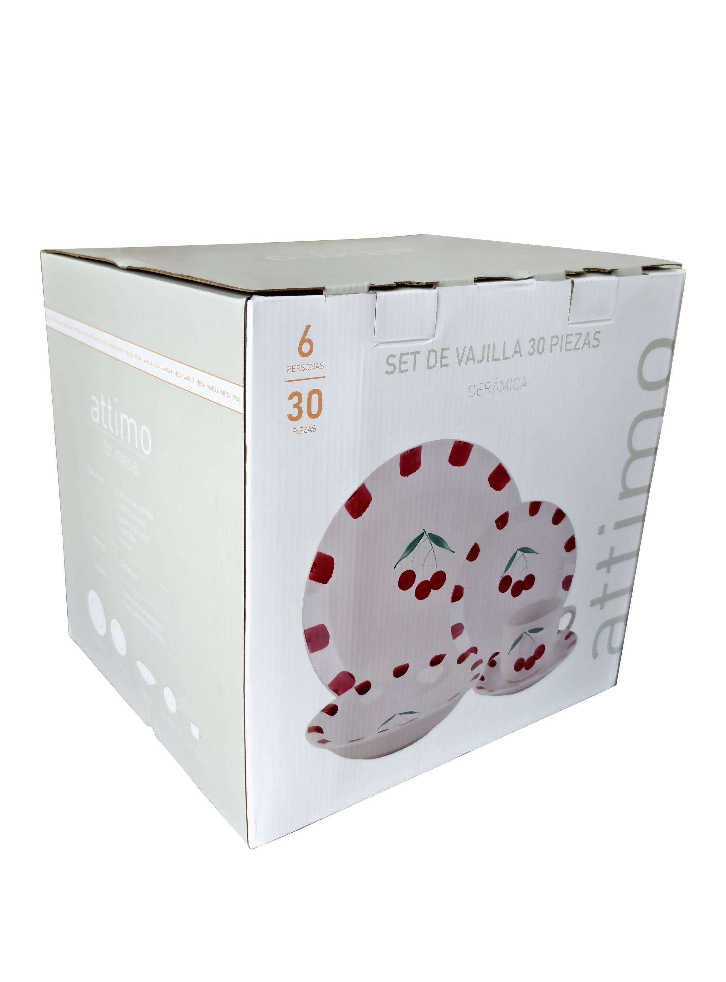 Set Vajilla 30 Piezas Guinda Cerámica-7