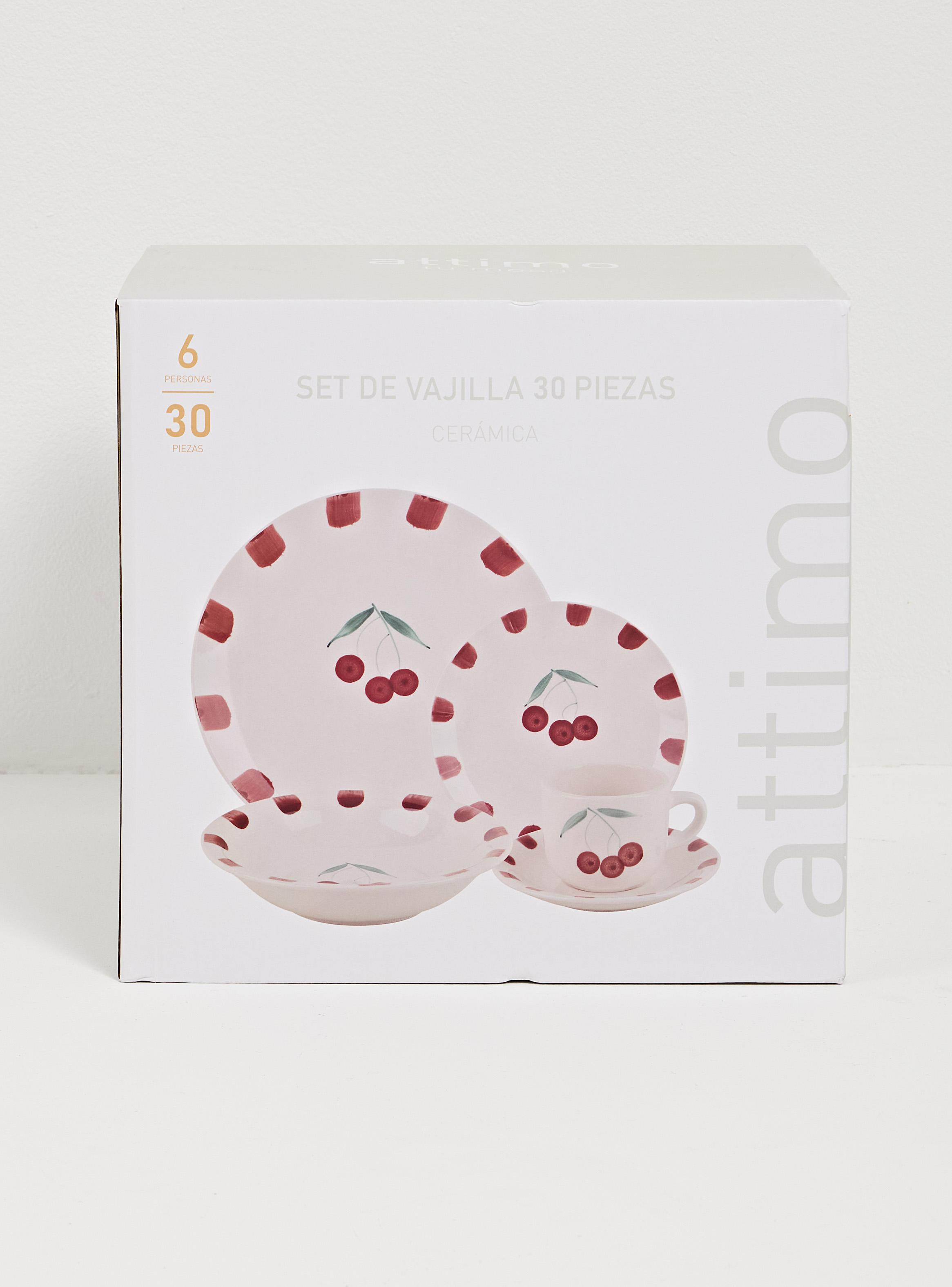 Set Vajilla 30 Piezas Guinda Cerámica-5