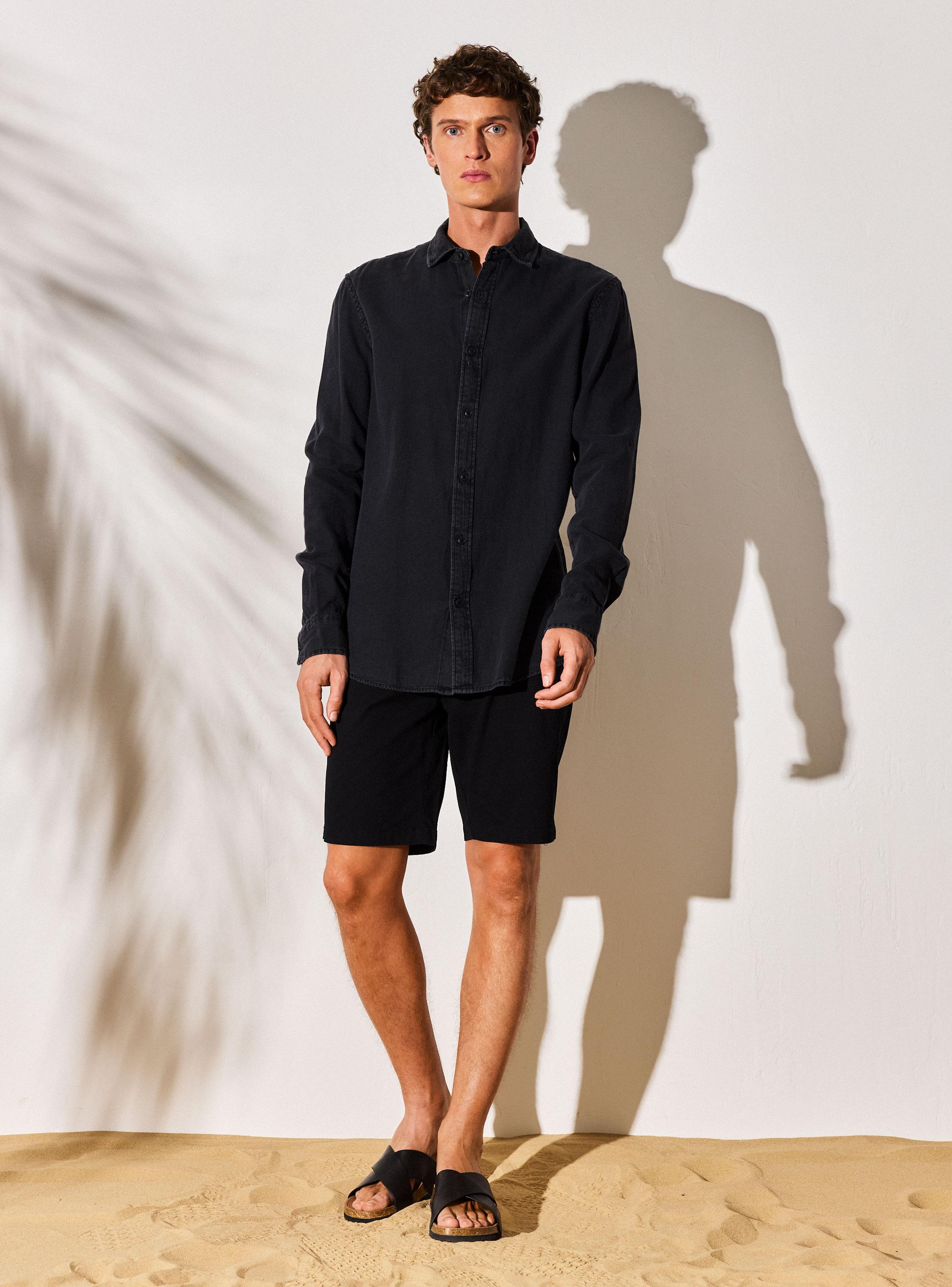 Camisa Denim Ml Dobby-4