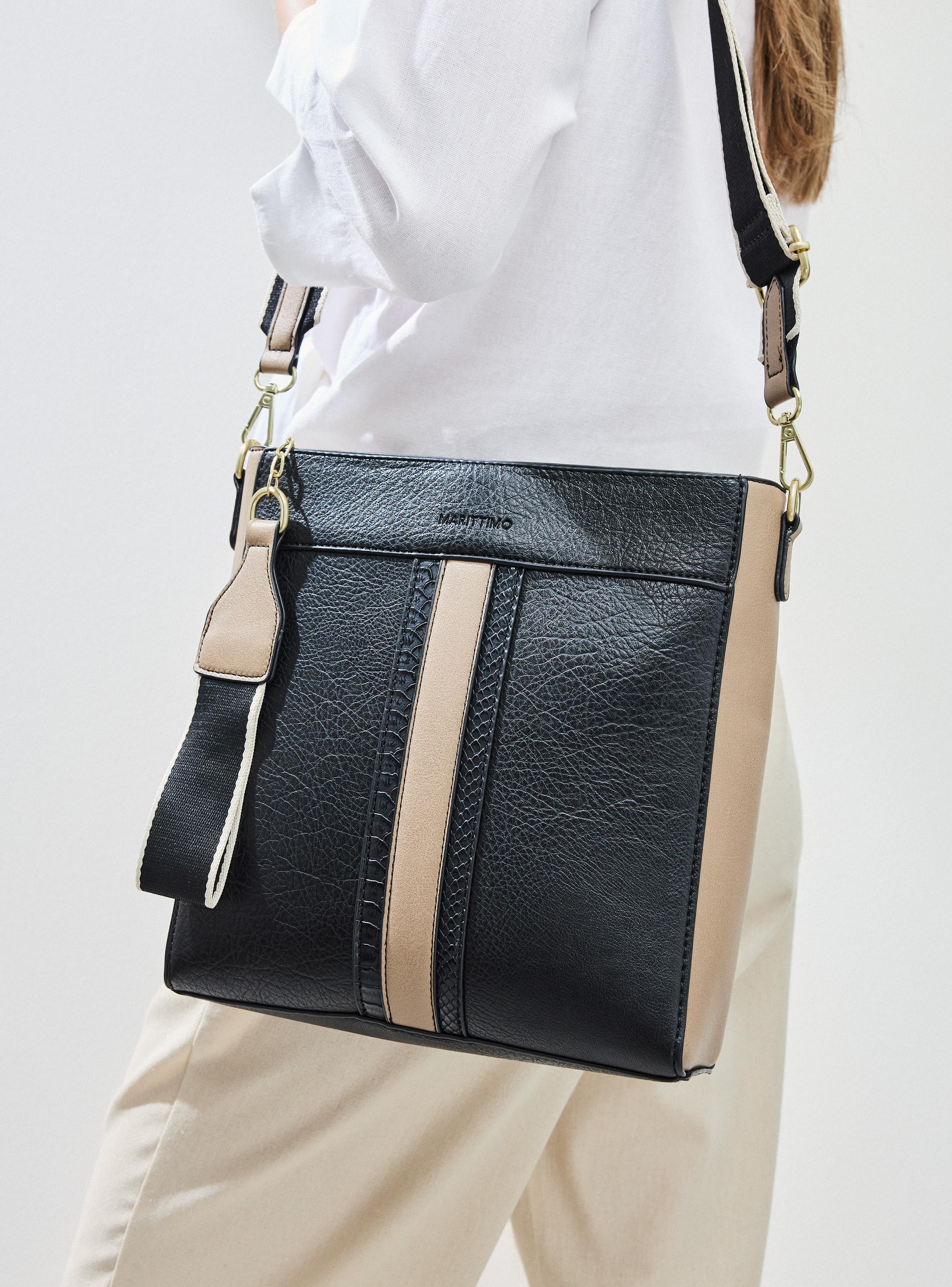 Cartera Crossbody Bicolor con Detalles Efecto Snake-6