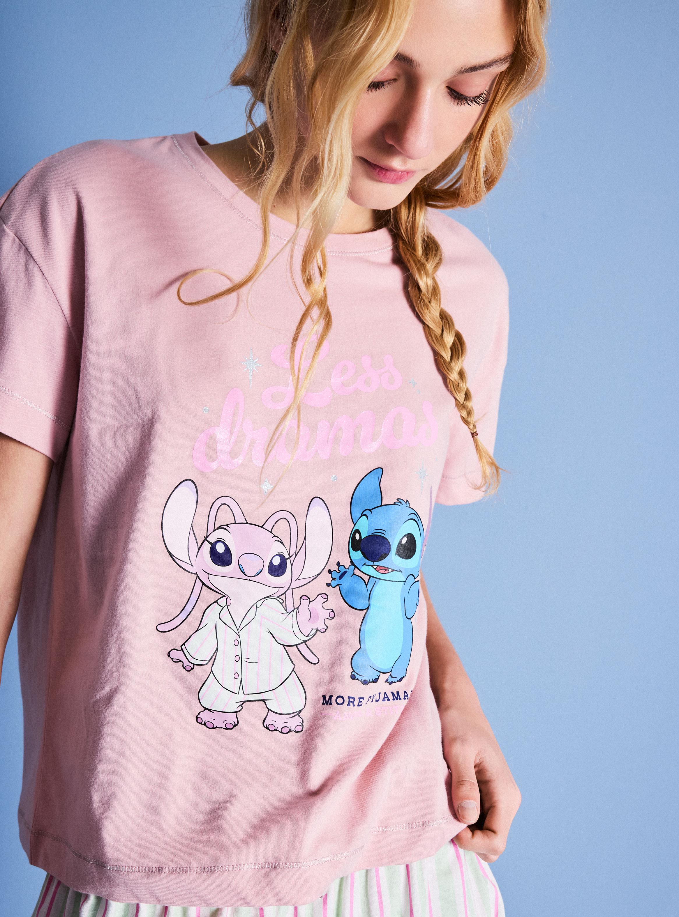 Pijama Corto Estampado Disney Stitch y Ángel-2
