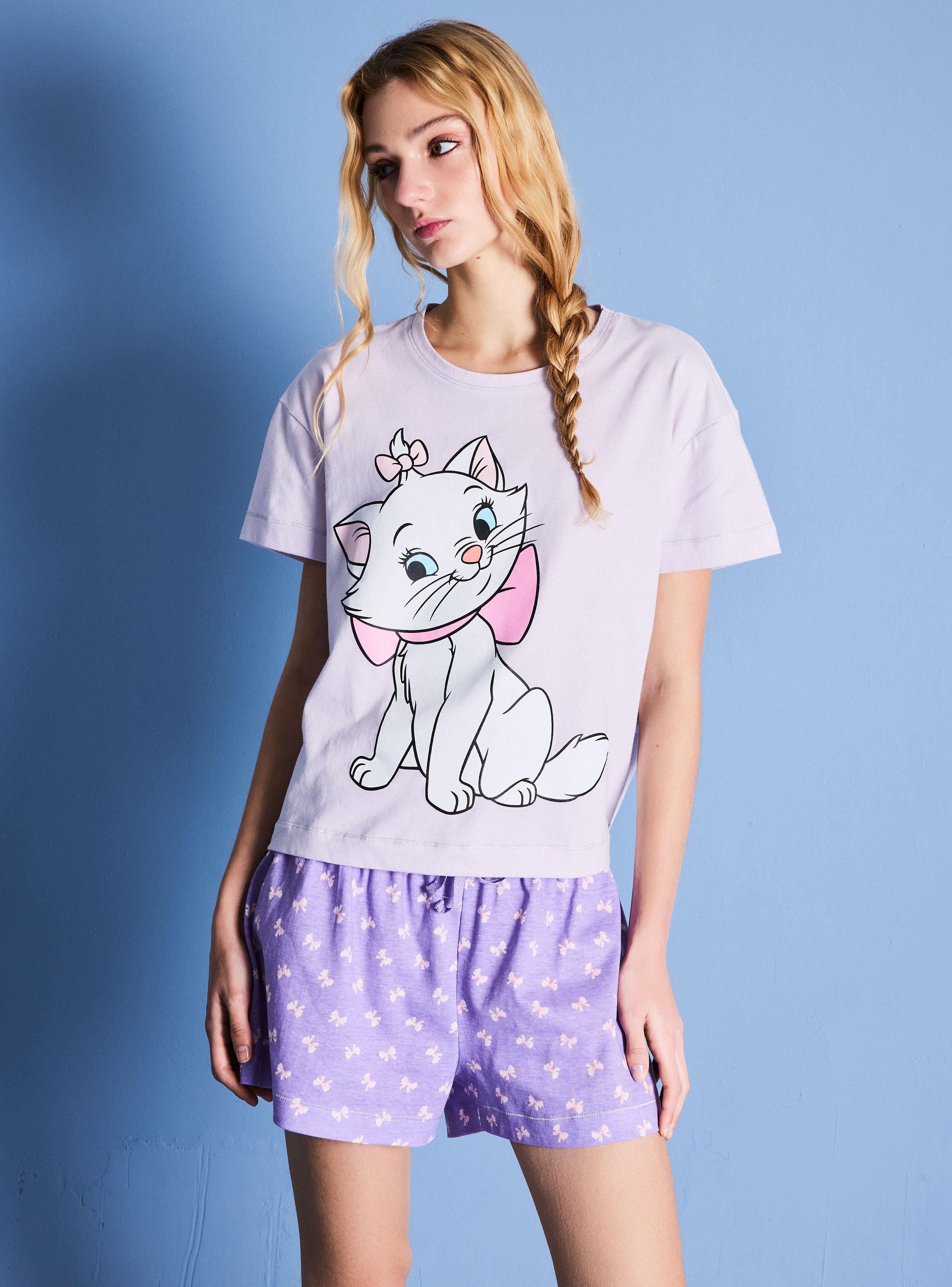 Pijama Corto Estampado Disney Marie-0