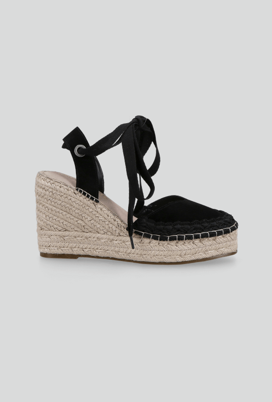 Alpargata Cuero Detalle Macramé  con Cuña  Mujer-3