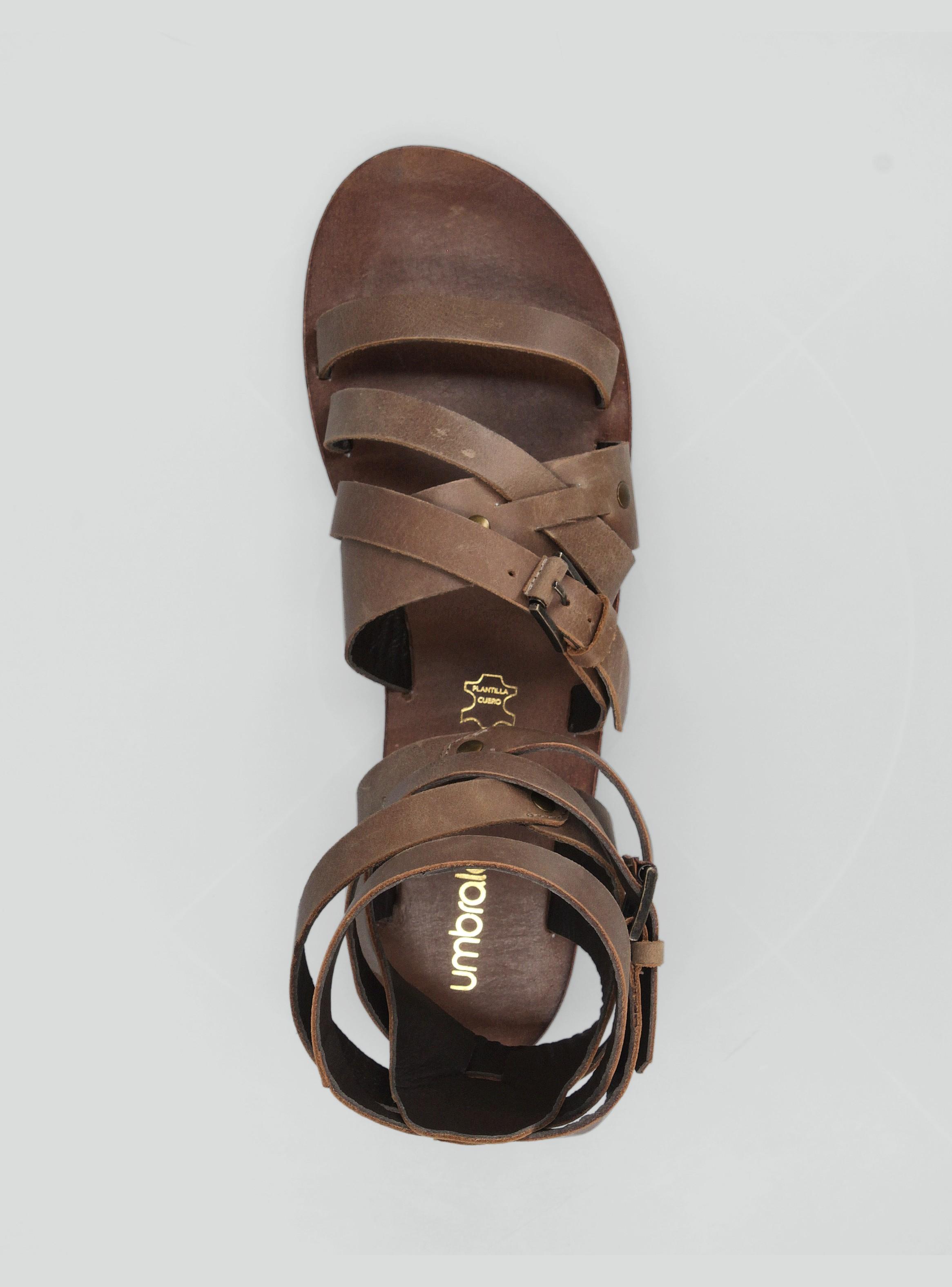 Sandalia Cuero Al Tobillo Mujer-3