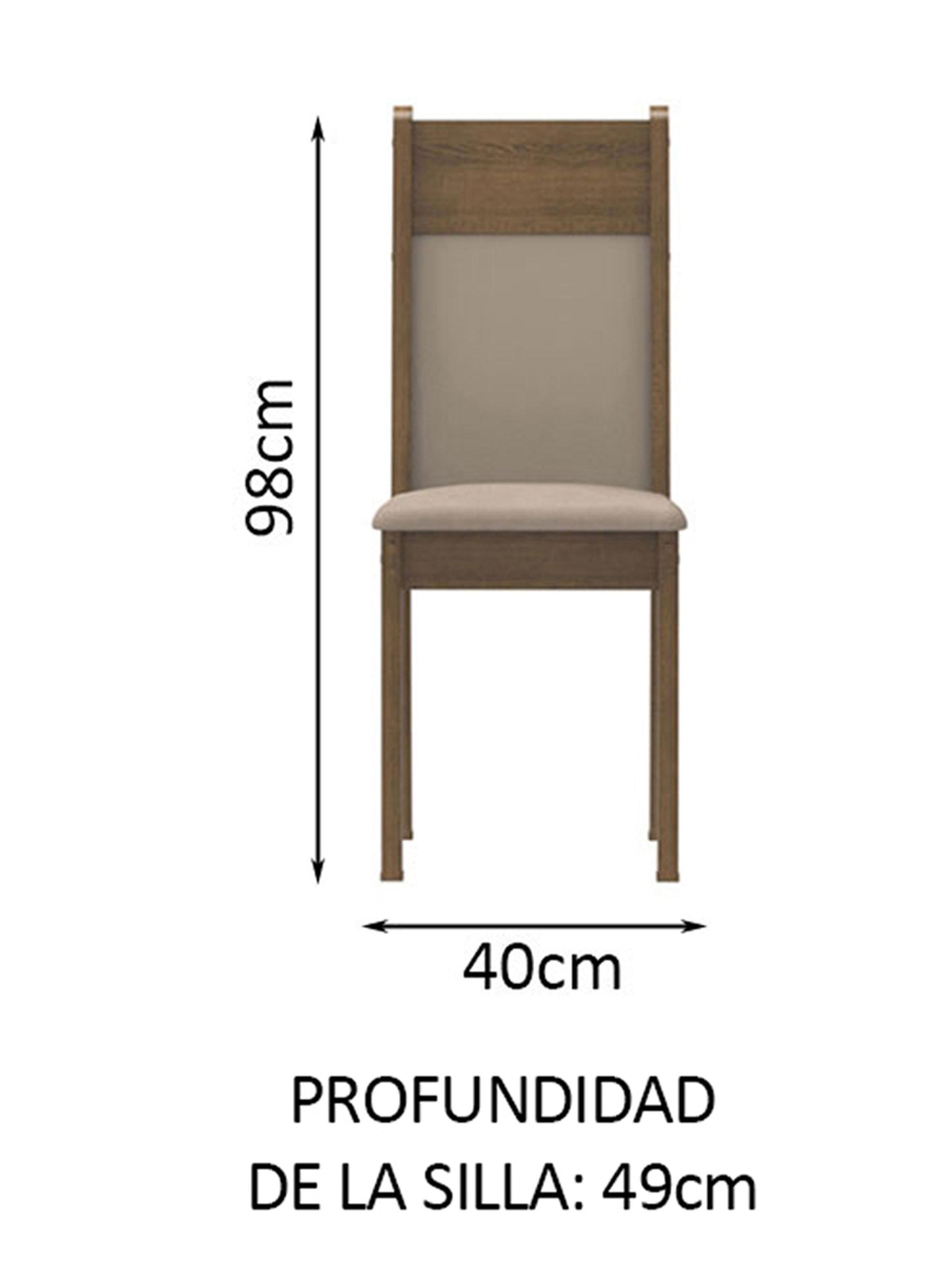 Juego de Comedor Angela Morello 4 Sillas-2