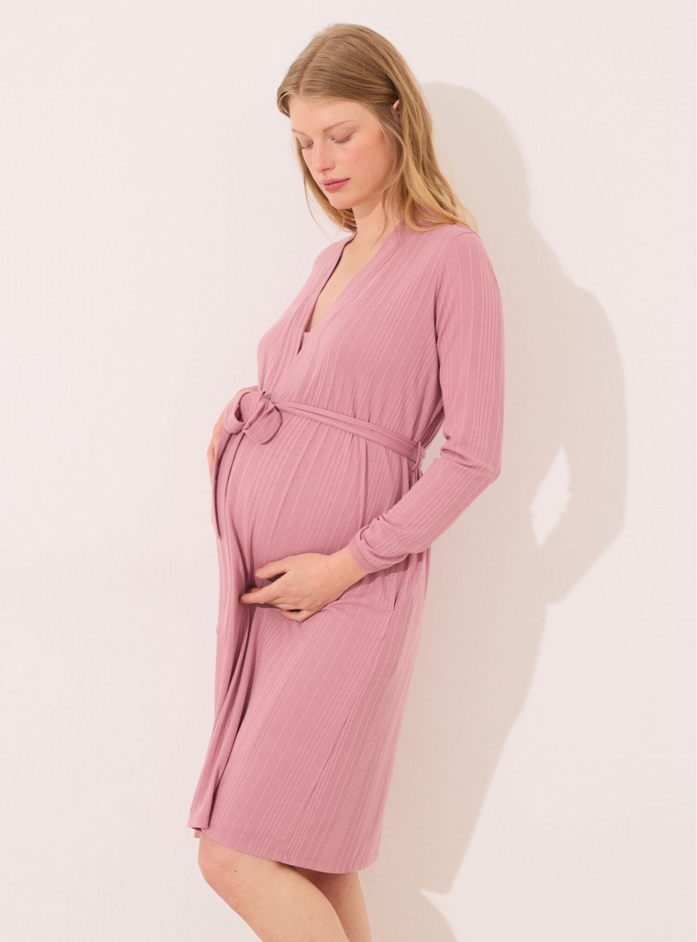 Bata Midi Maternity Pointelle Rosa-2