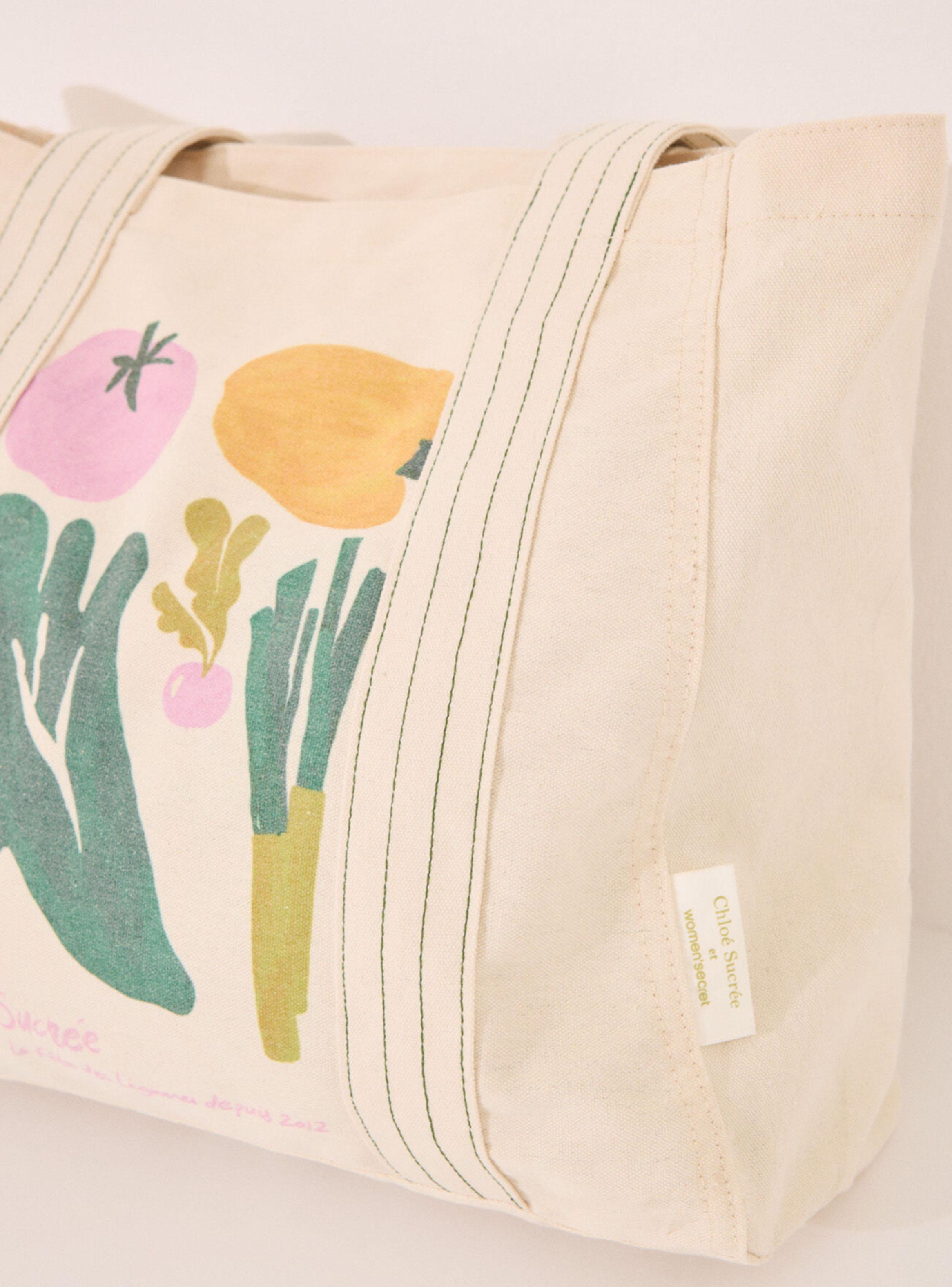 Bolso Shoper Algodón Print Vegetales-4