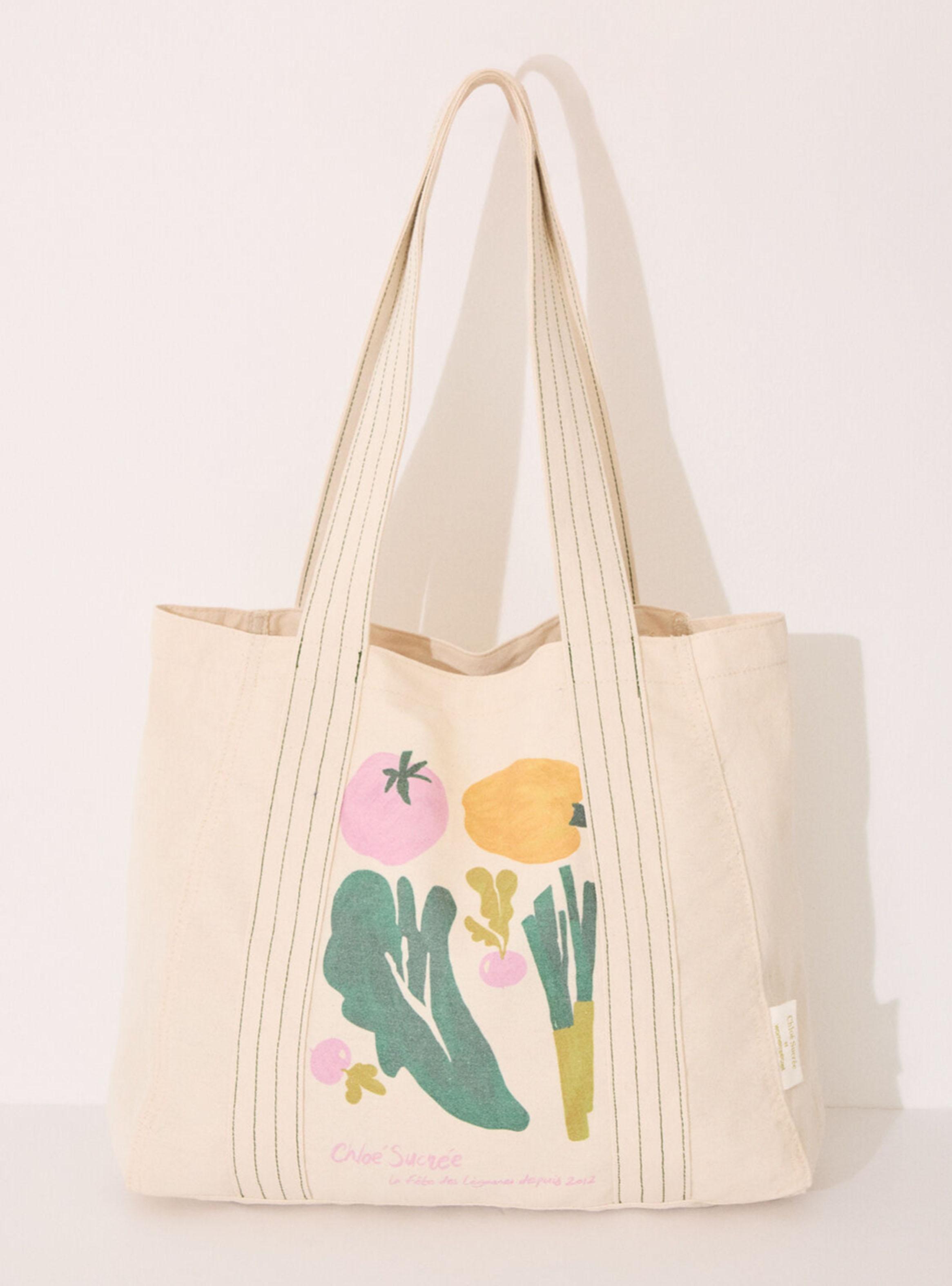 Bolso Shoper Algodón Print Vegetales-0