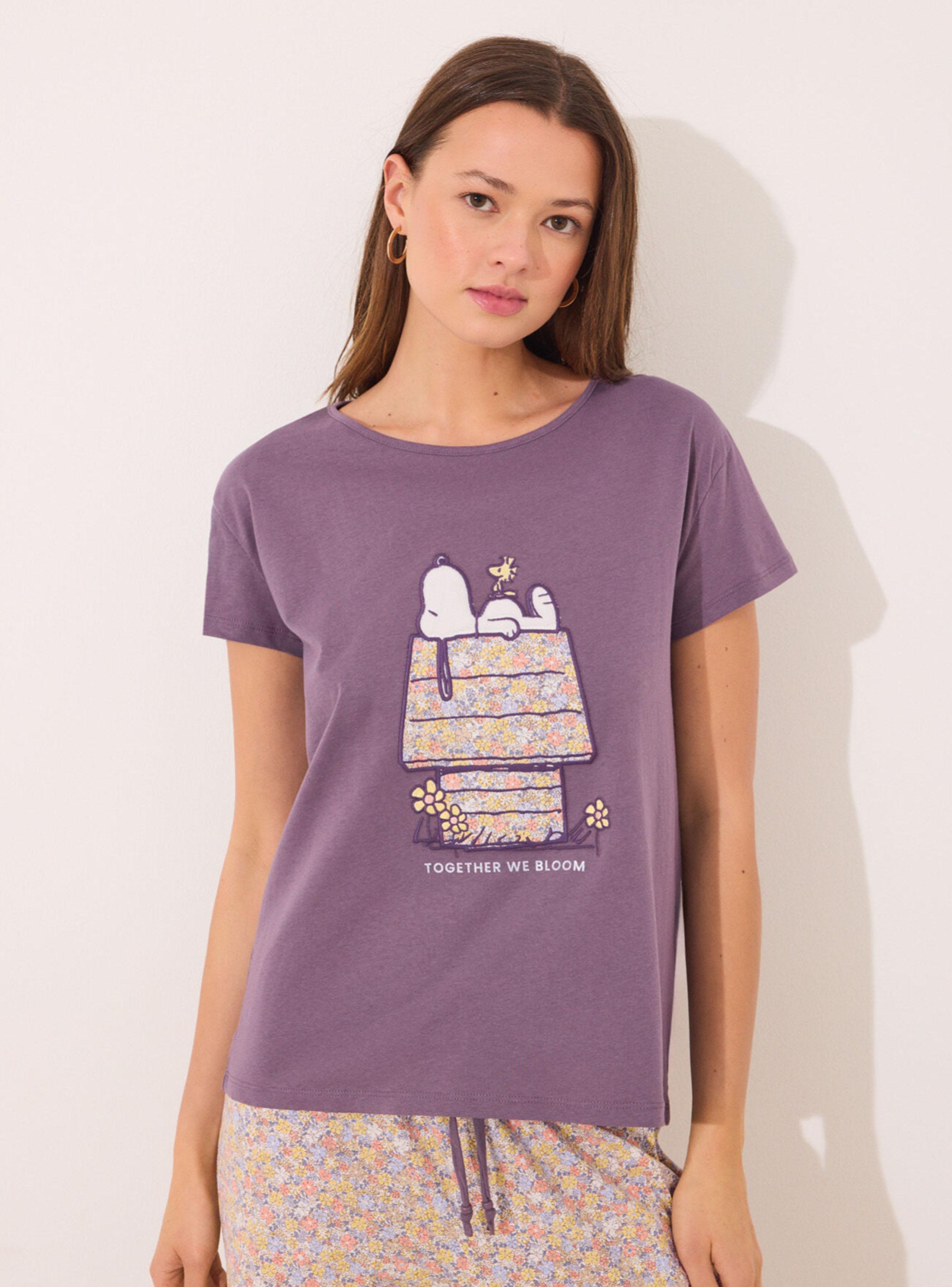 Pijama Manga Corta Algodón Print Snoopy-2