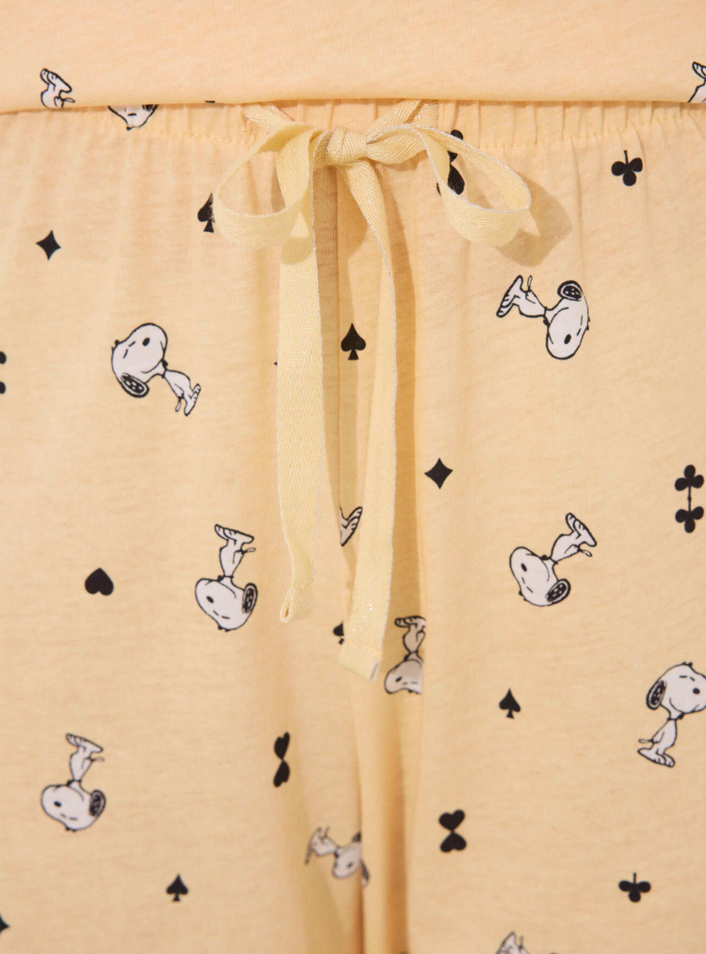 Pijama Largo Manga Corta Algodón Snoopy-5