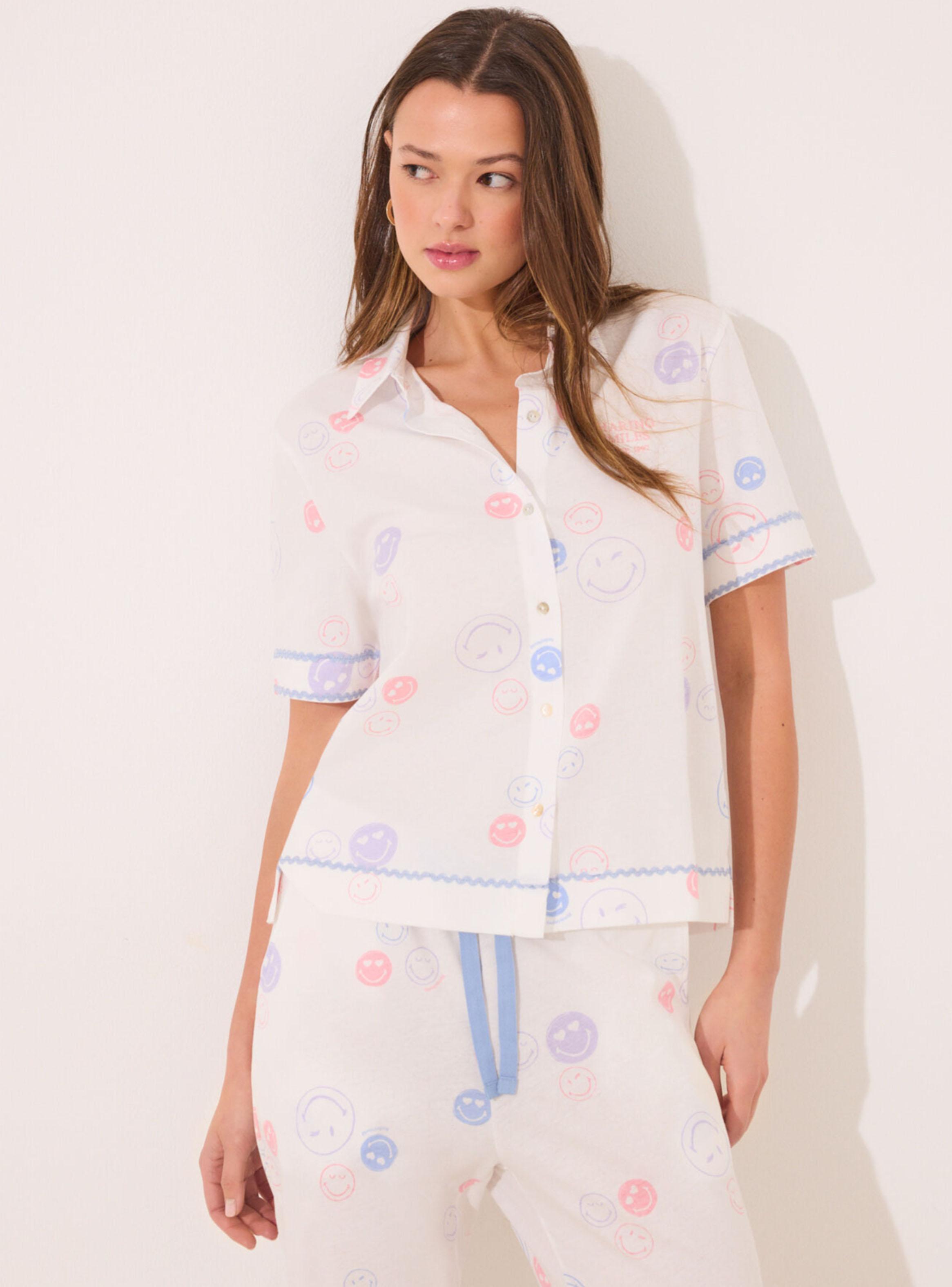 Pijama Camisero Algodón Smiley-2