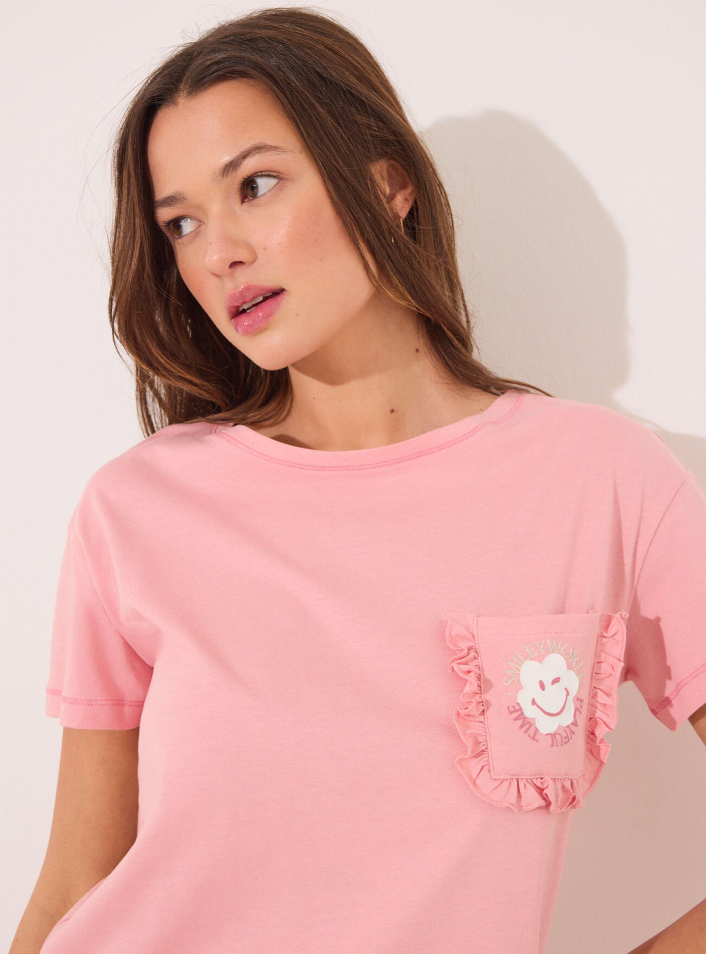 Pijama Algodón Rosa Smiley-3