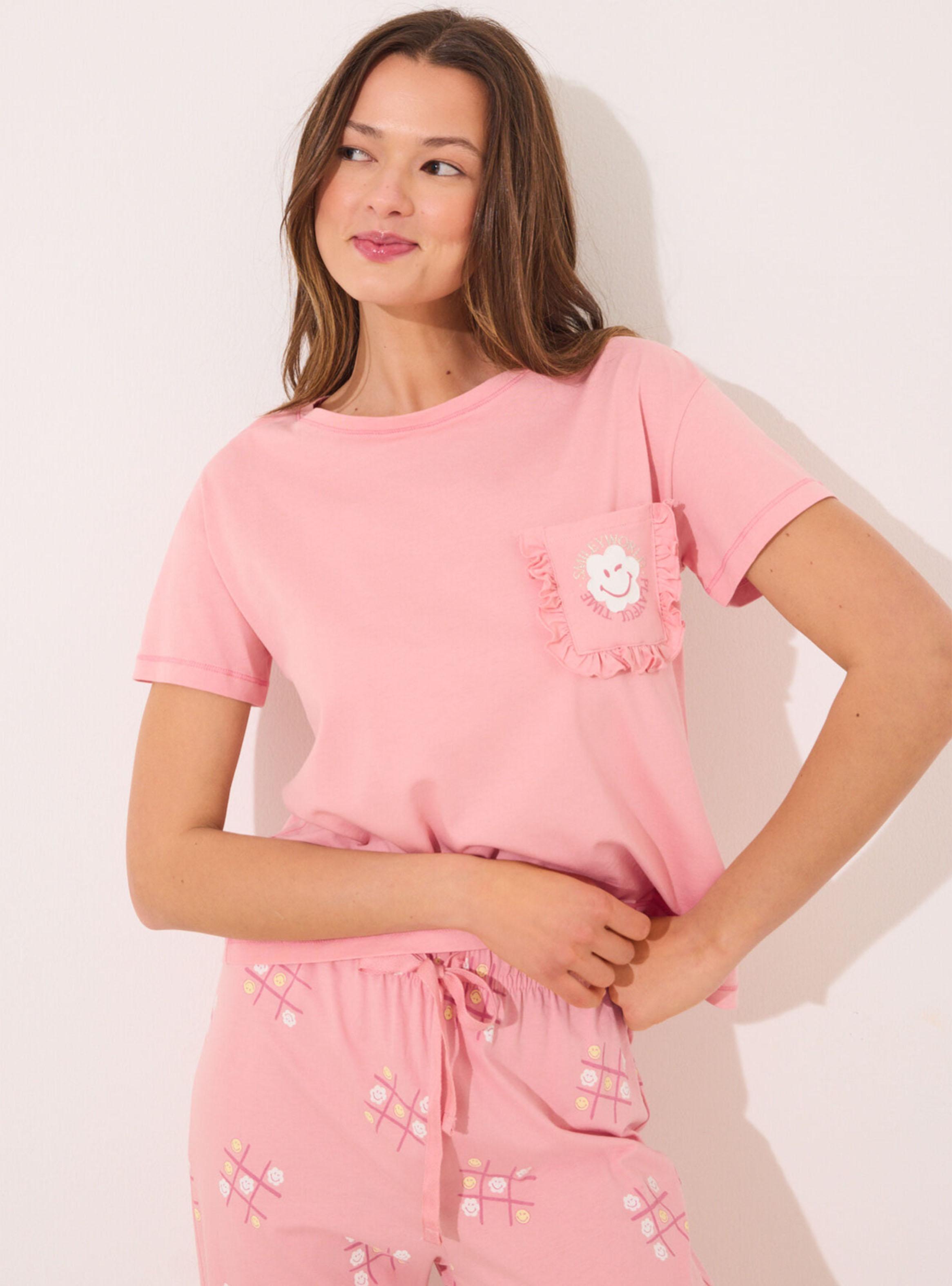 Pijama Algodón Rosa Smiley-2