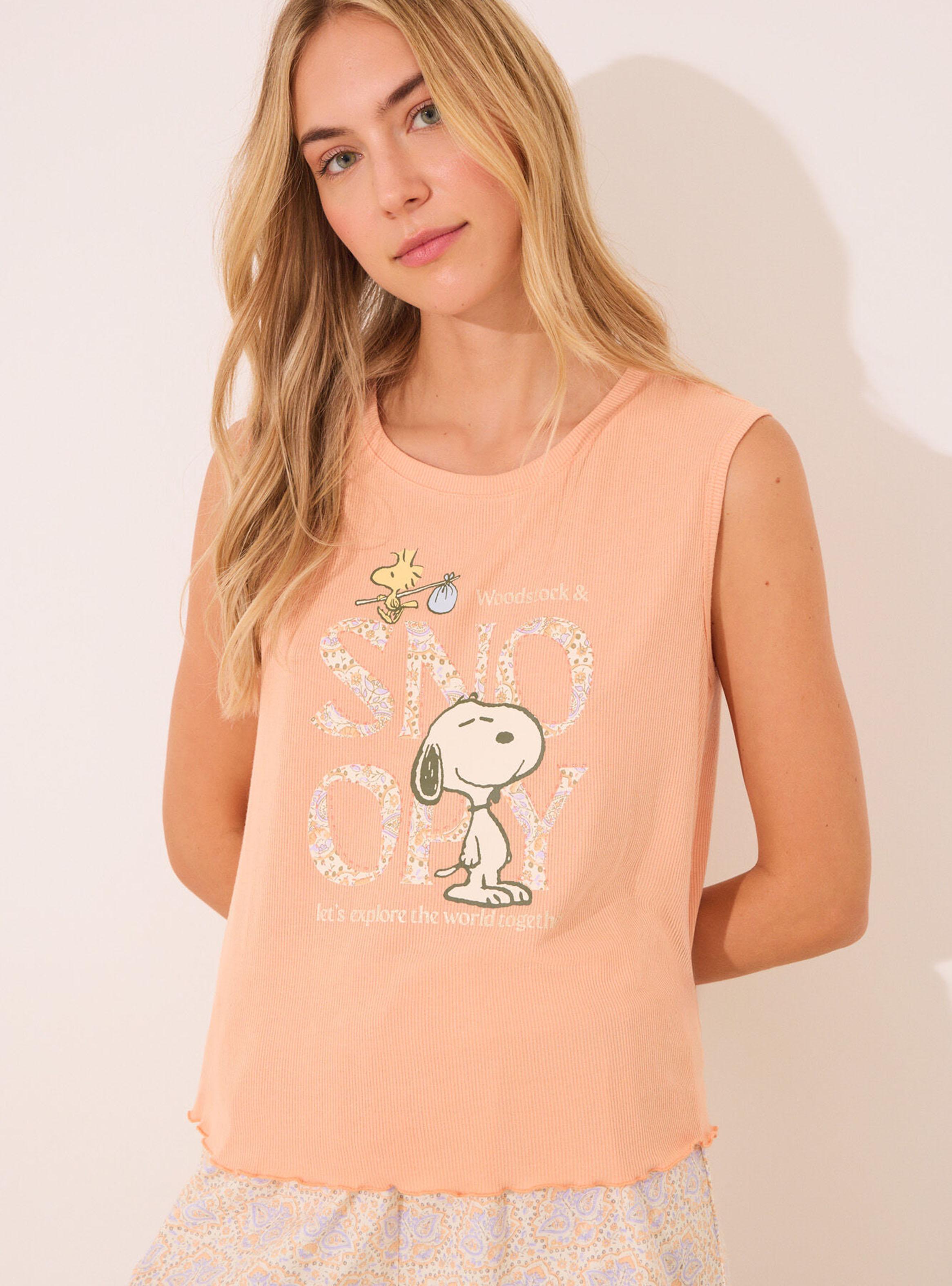 Pijama Corto Snoopy Naranja-2