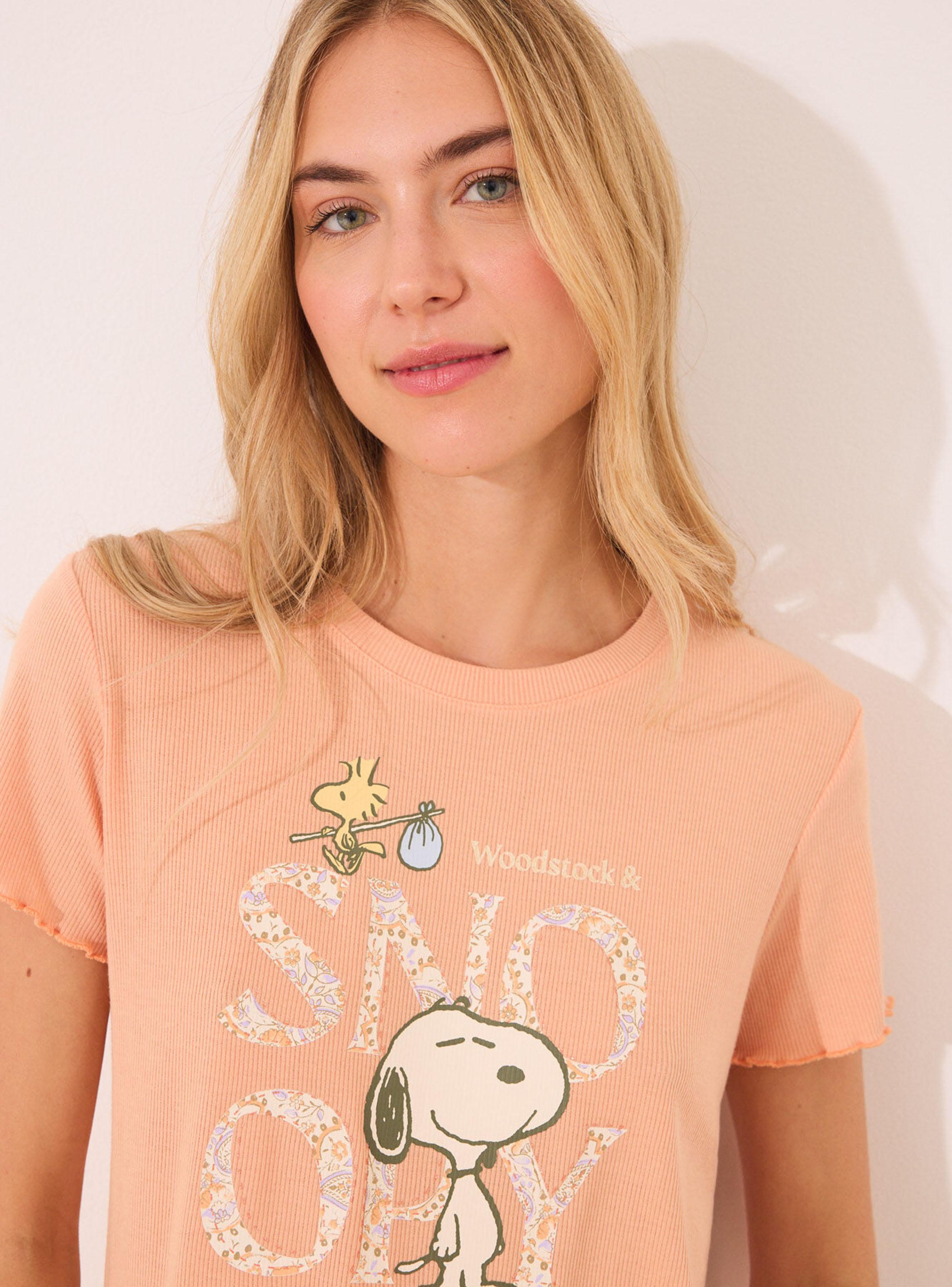 Pijama Largo Snoopy Naranja-3