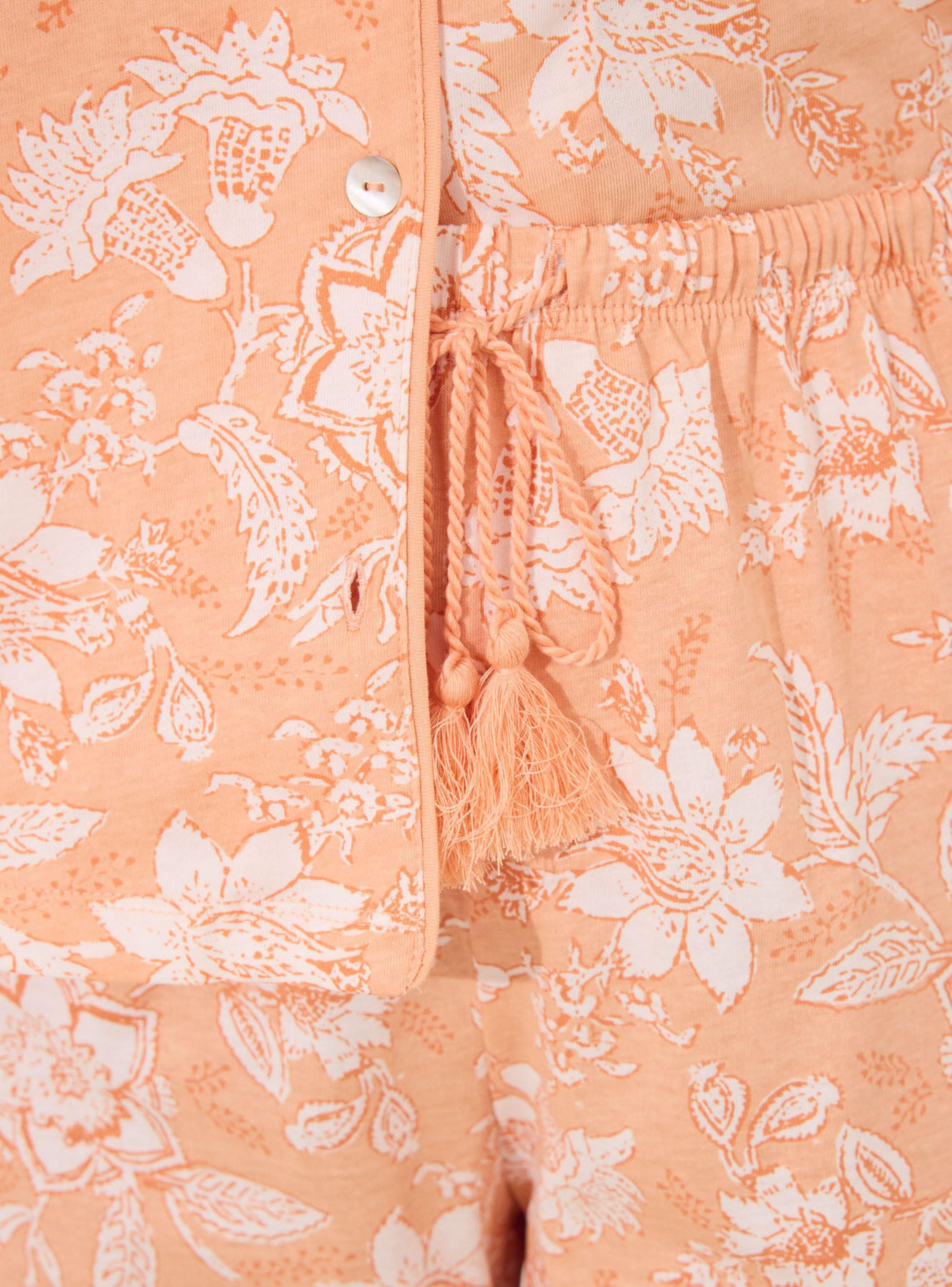 Pijama Camisero Capri Naranja Algodón-4