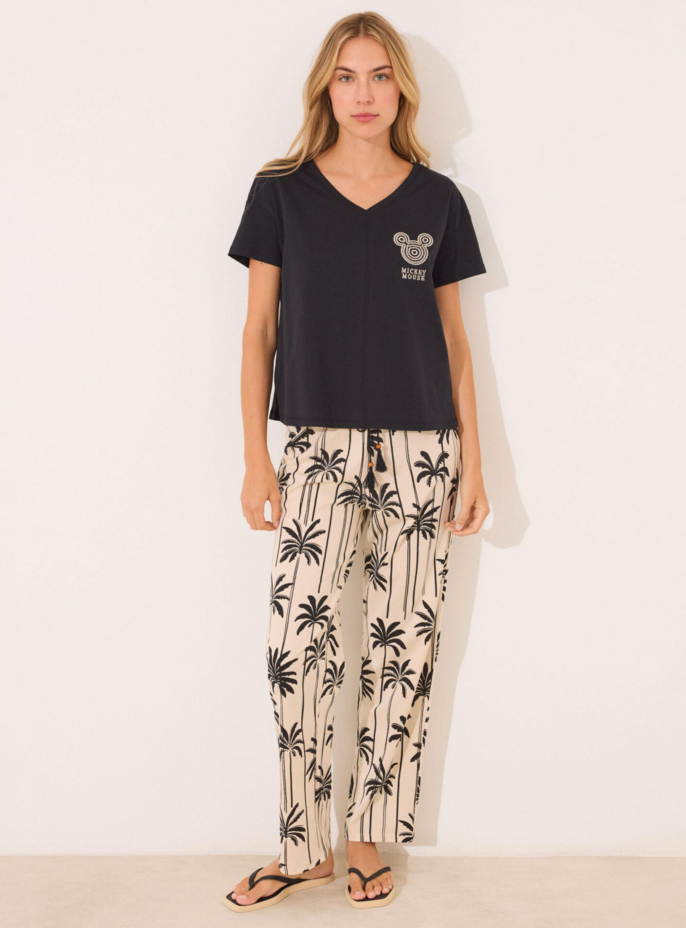 Pijama Largo Algodón Print Mickey Mouse-0