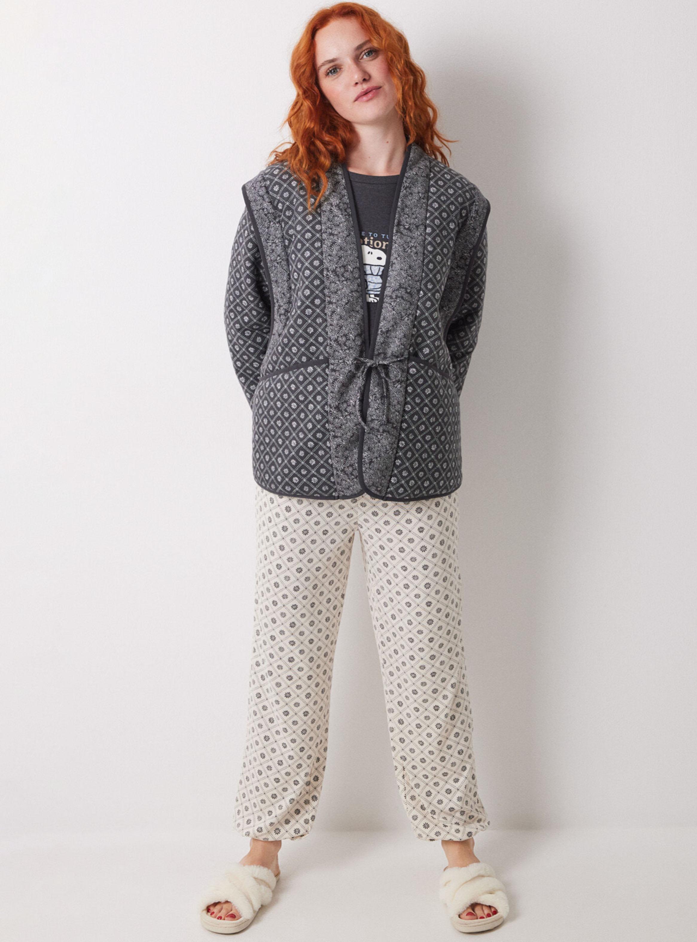 Bata Corta Doble Cara Estampado Sello-0