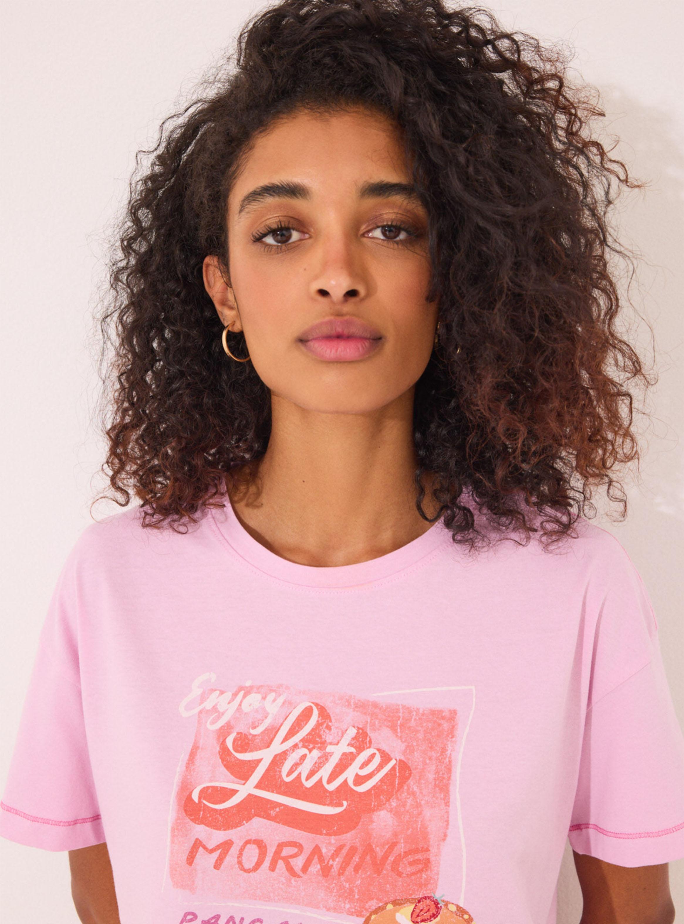 Polera Manga Corta Algodón Rosa-3