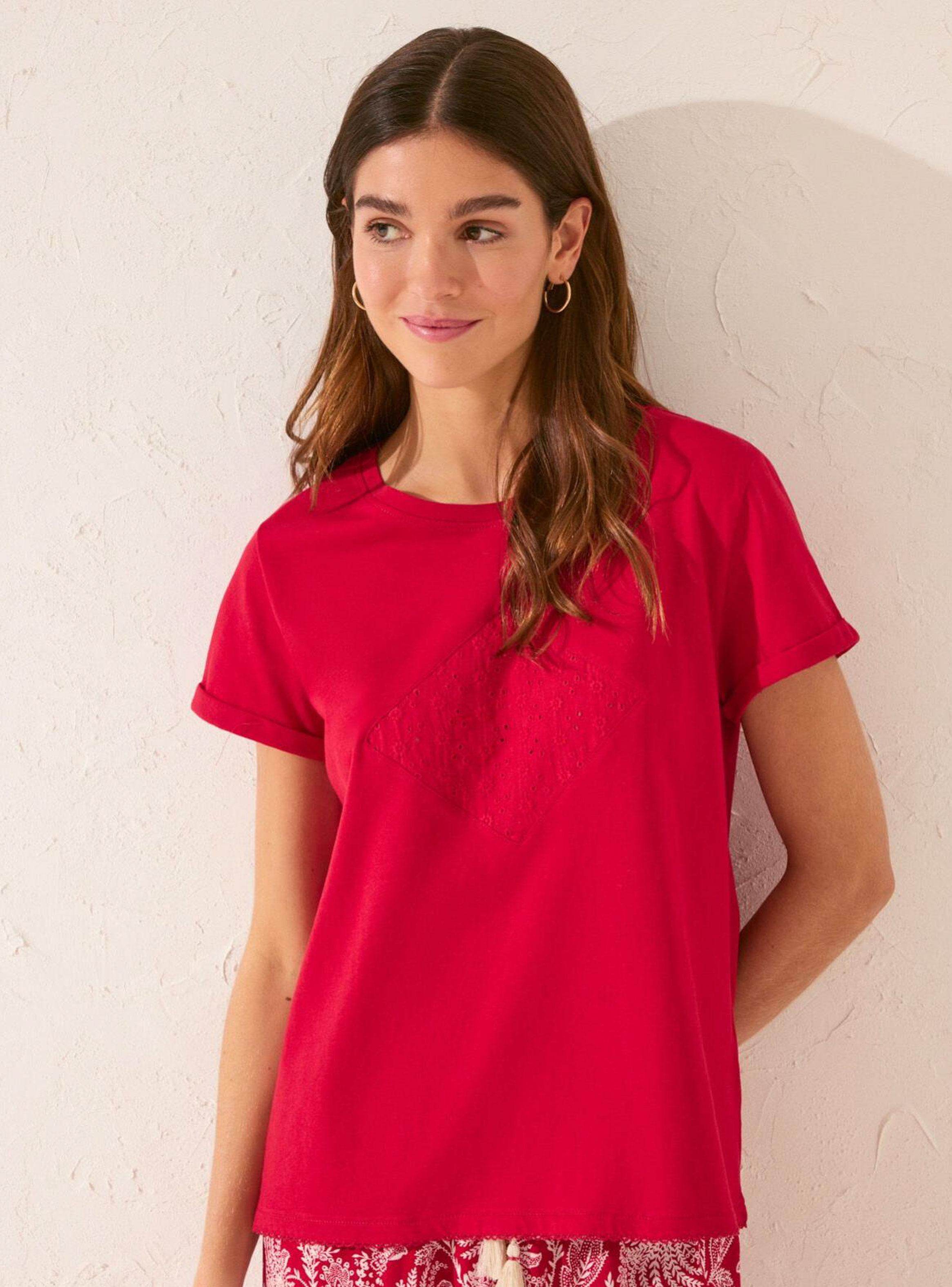 Polera Manga Corta Algodón Bordado-2