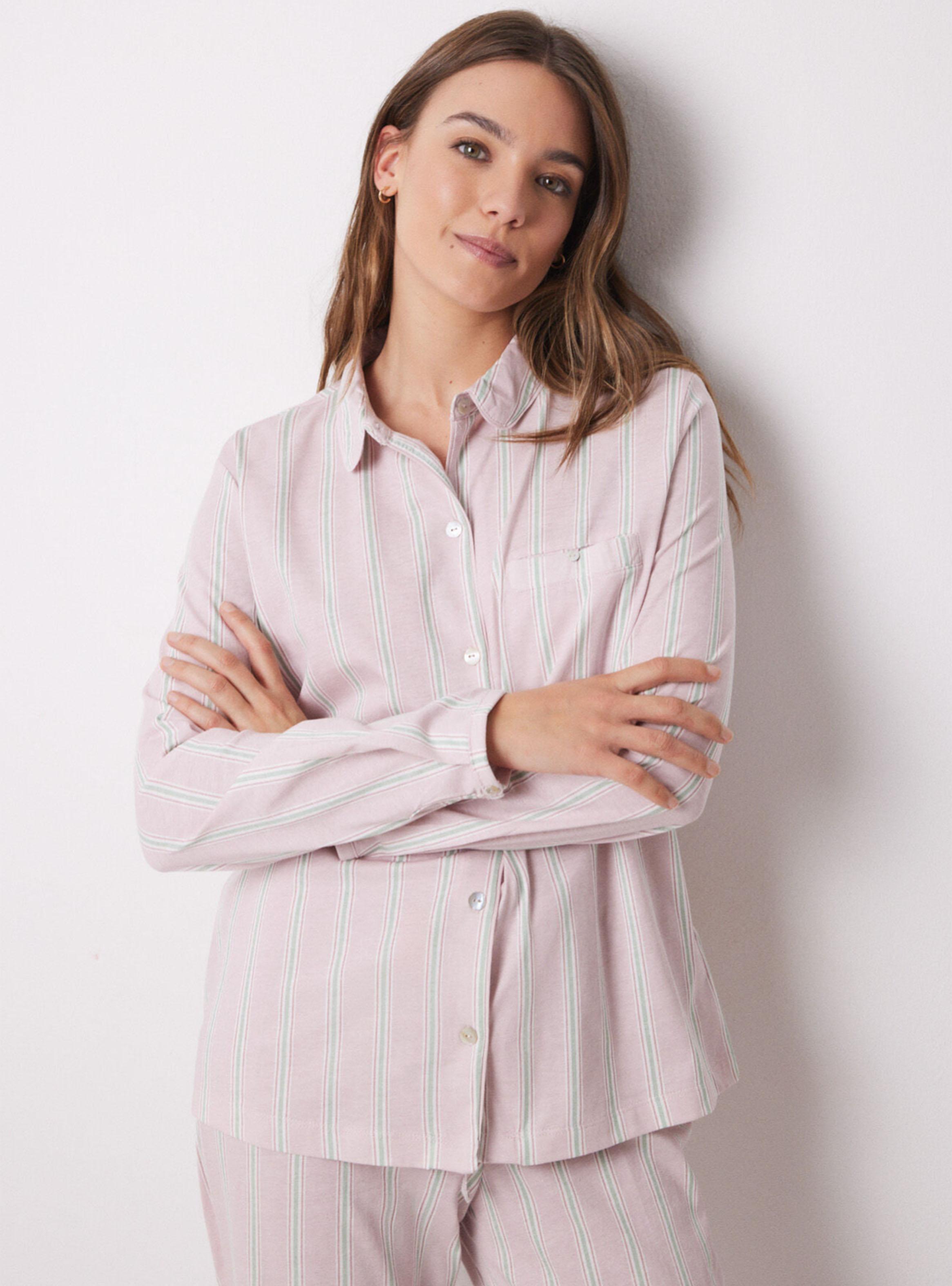Pijama Camisero Largo Algodón Rayas-2