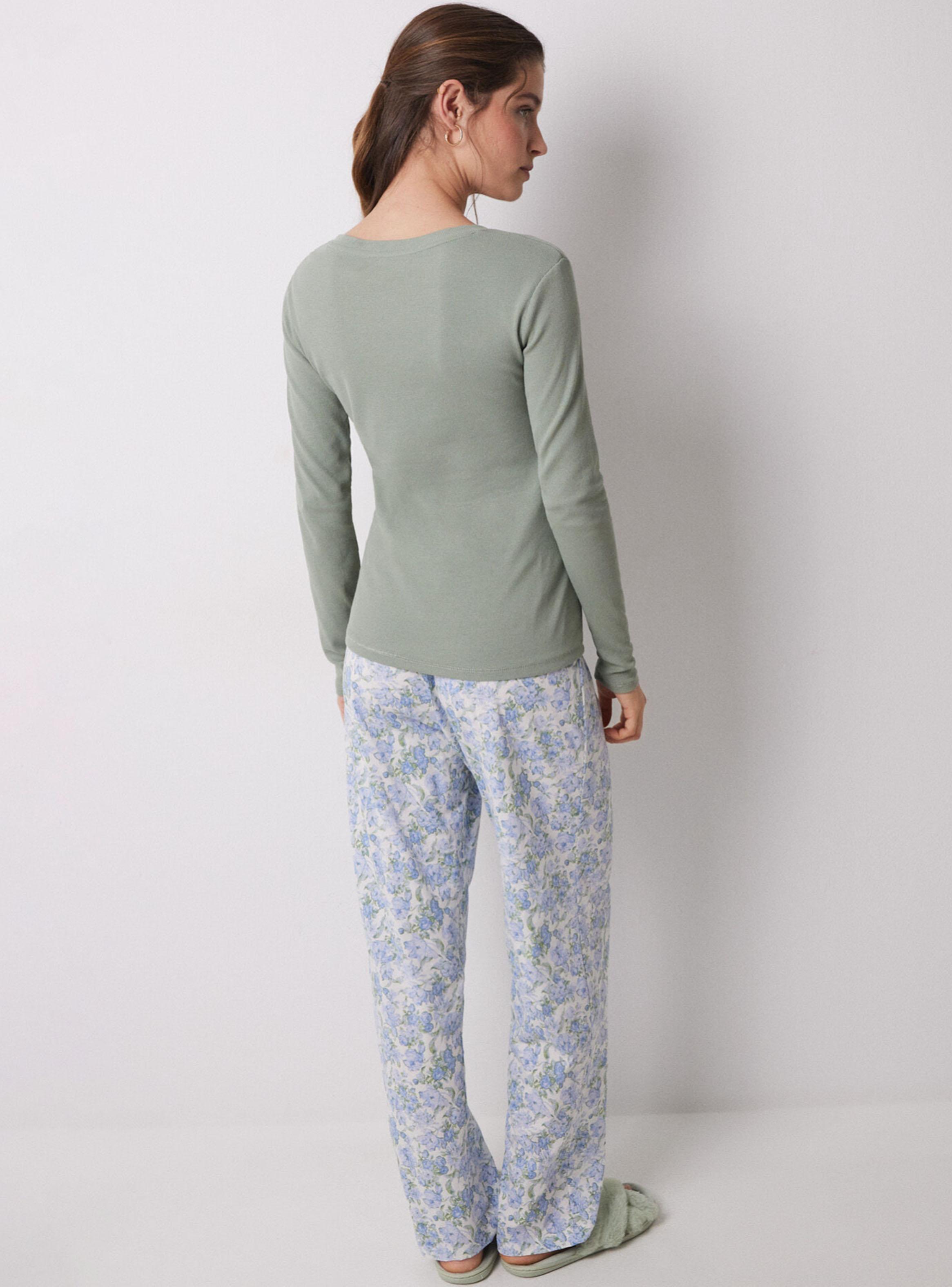 Pijama Largo Algodón Canalé Flores Fleurs-1