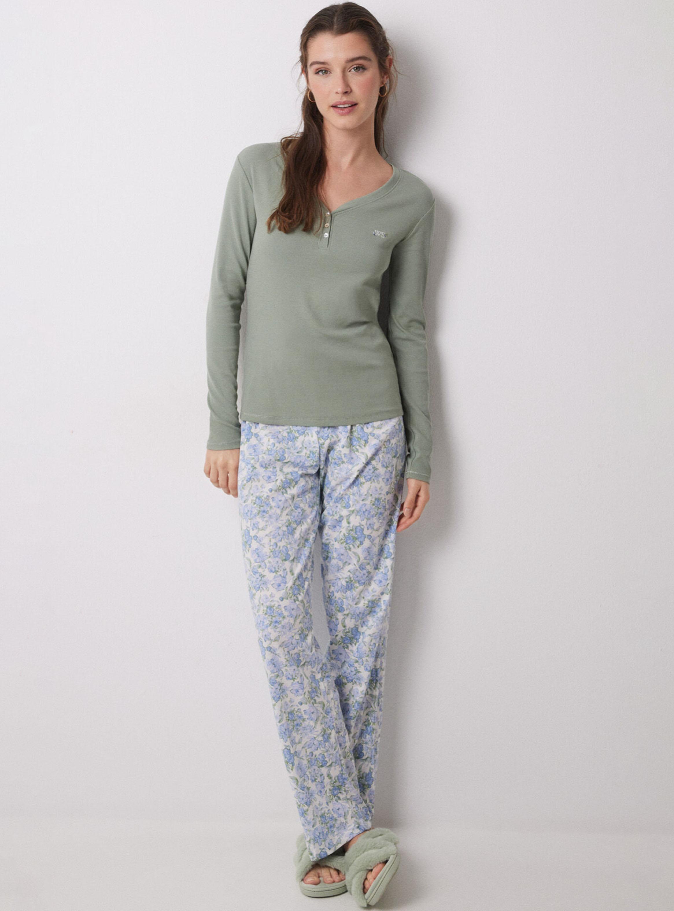 Pijama Largo Algodón Canalé Flores Fleurs-0