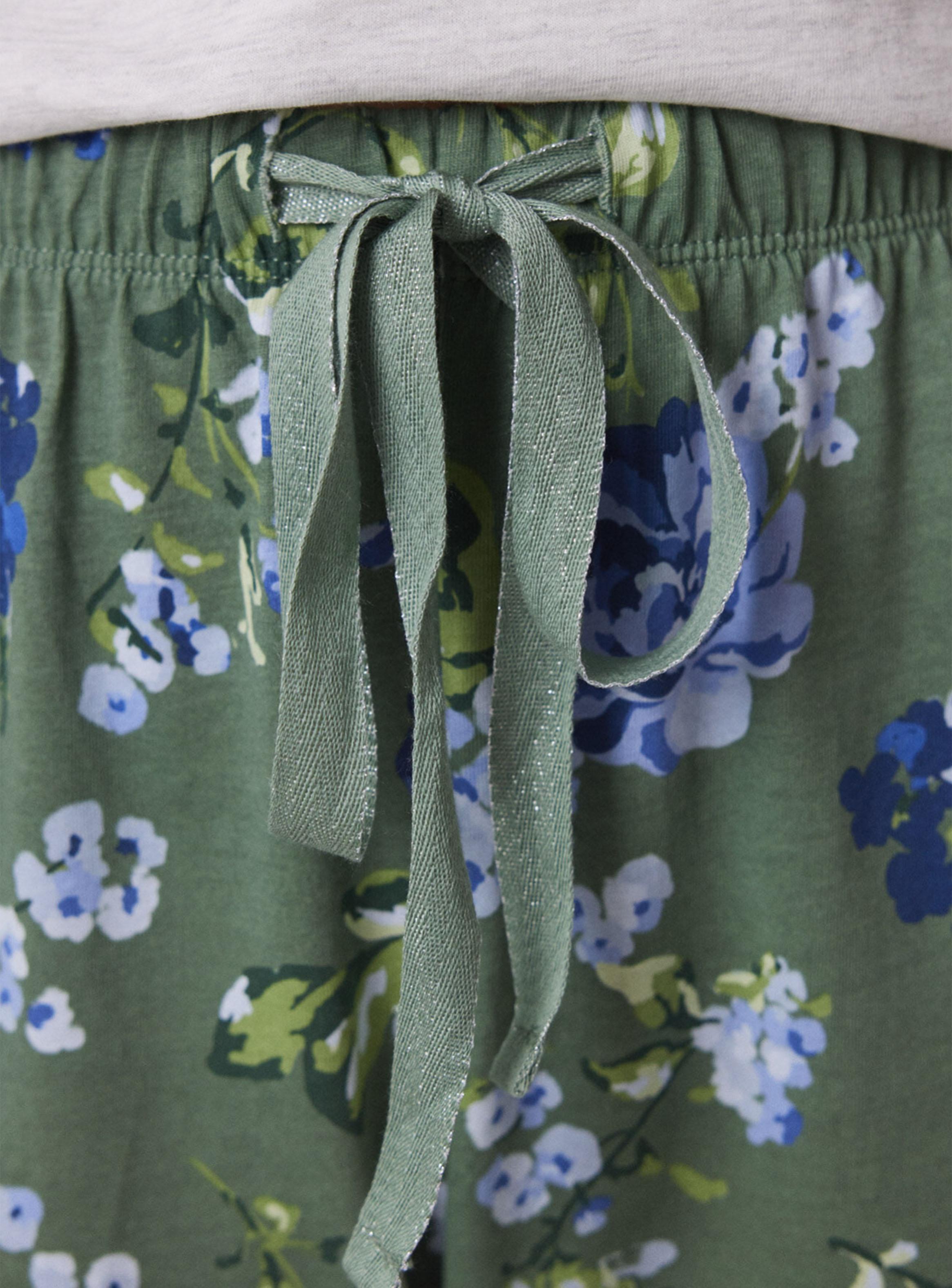 Pijama Largo Algodón Estampado Flores-4