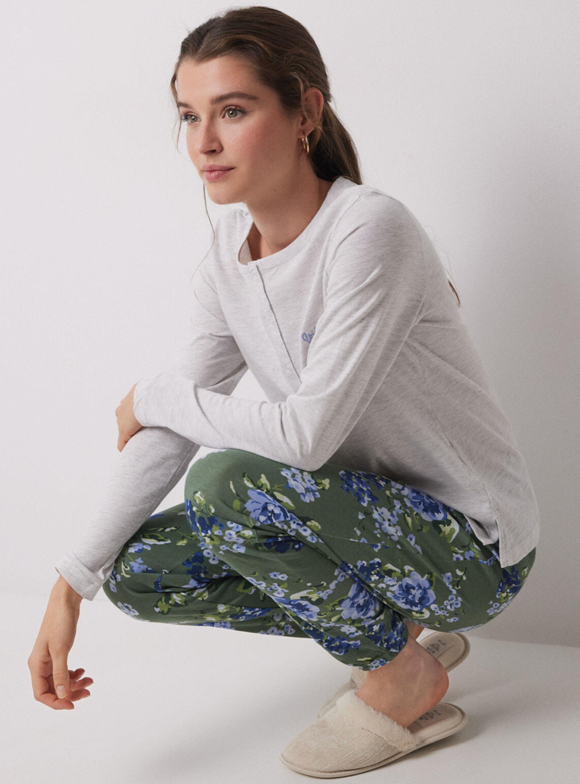Pijama Largo Algodón Estampado Flores-5