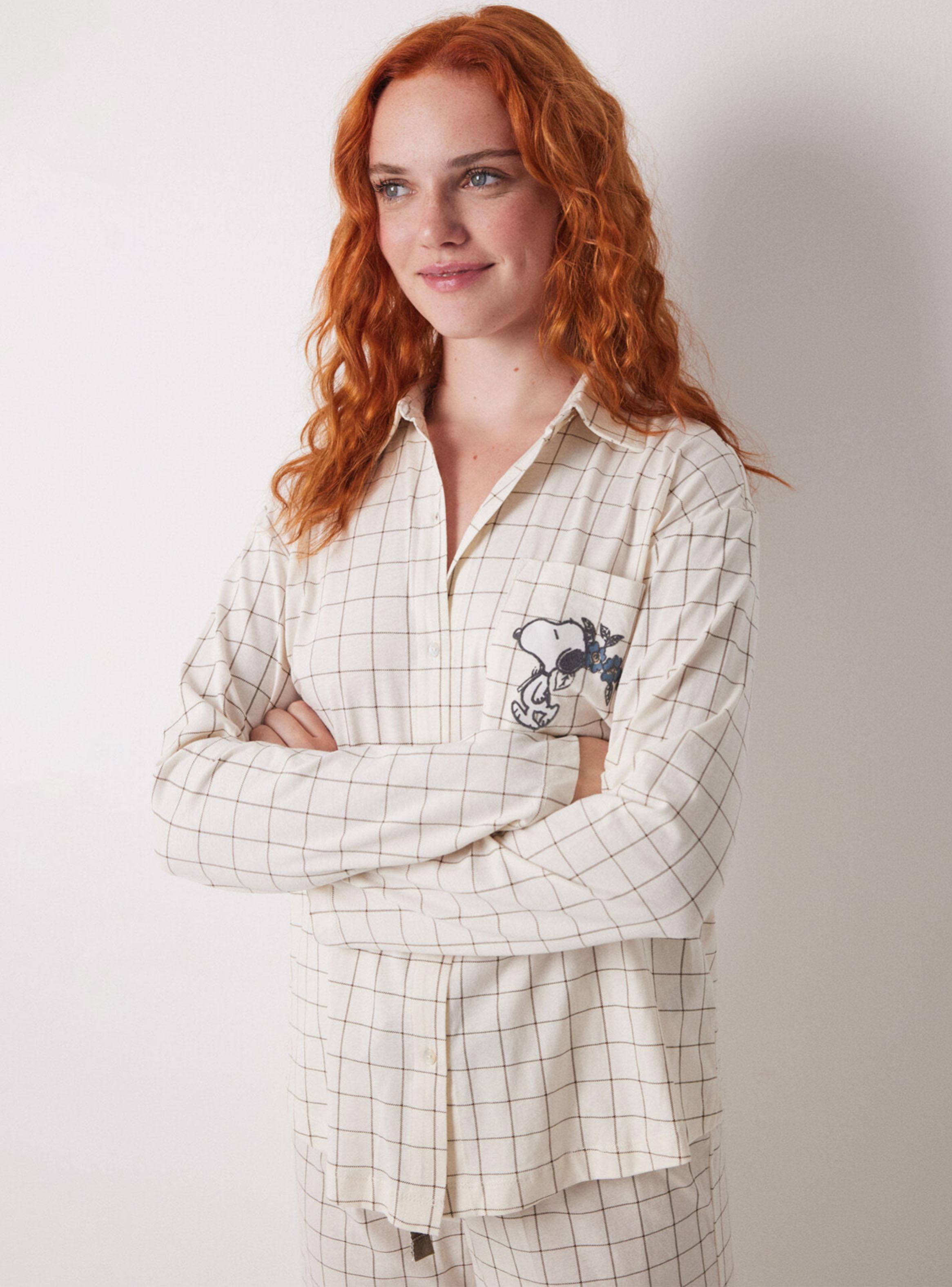 Pijama Camisero Largo Algodón Cuadros-3